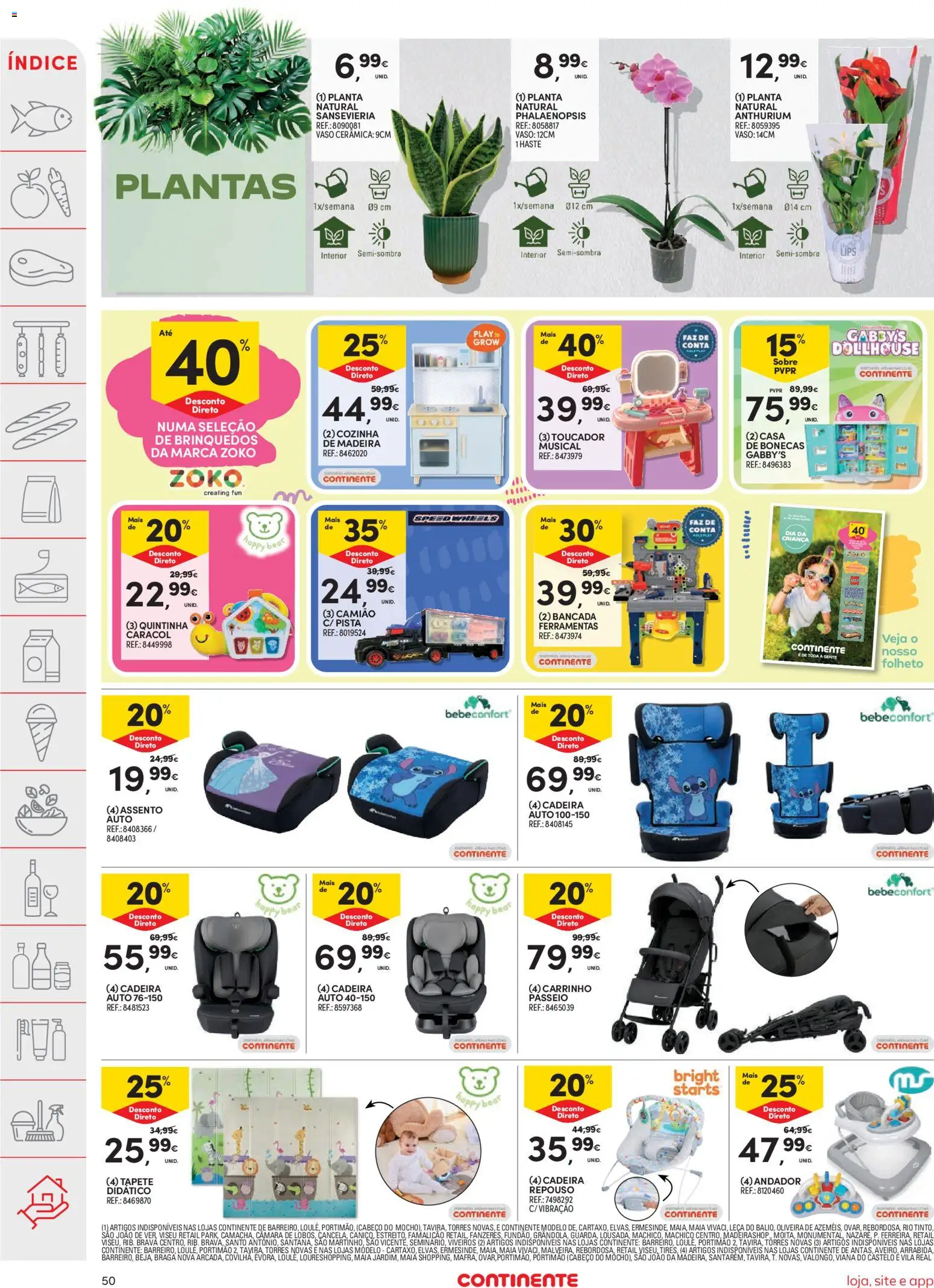 Continente folheto │ válido de 26.05.2026 | Página: 50 | Produtos: Bancada, Cadeira, Tapete, Vaso