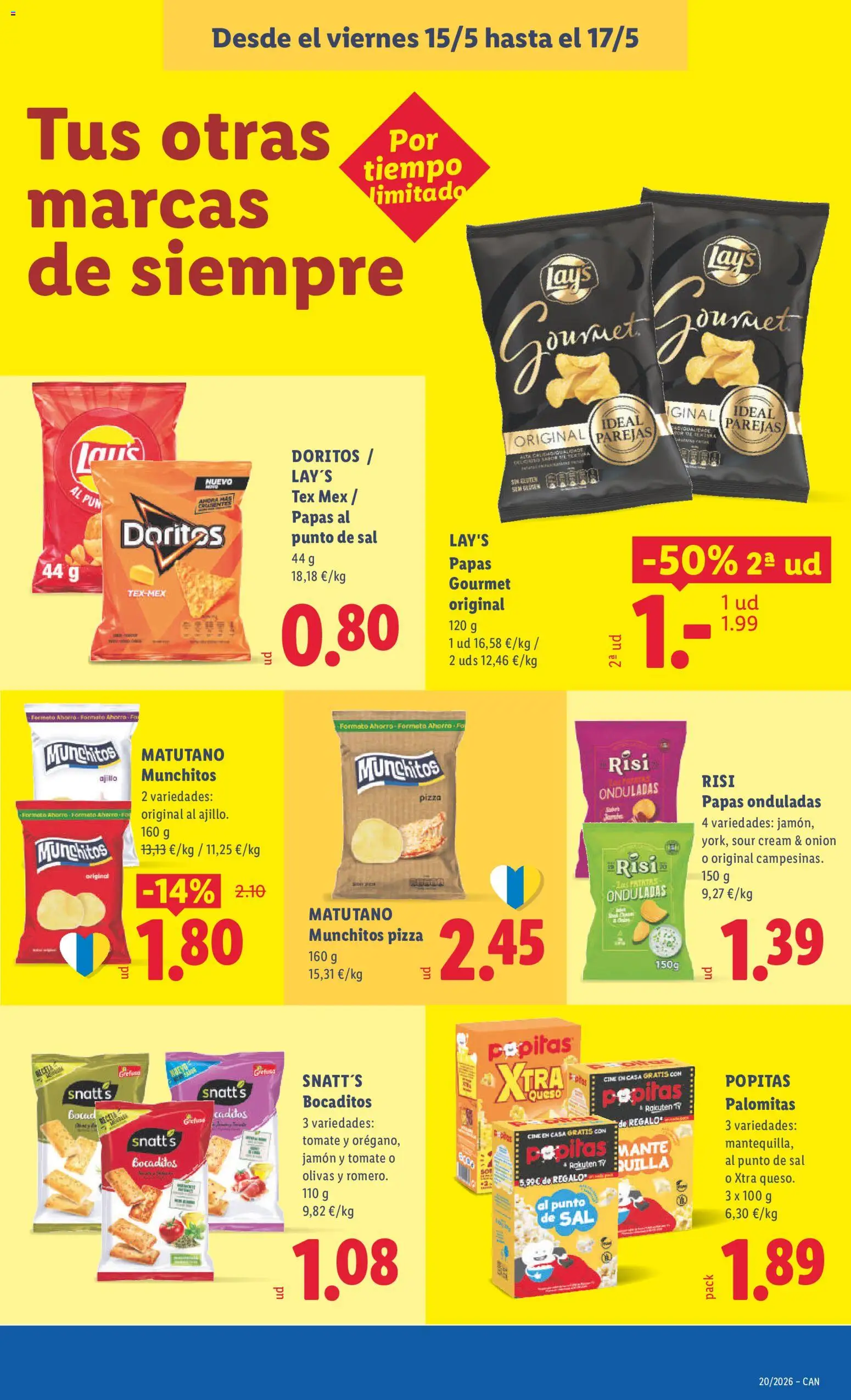Lidl folleto │ válido desde el 11.05.2026 | Página: 43 | Productos: Papas onduladas, Queso, Jamón, Pizza