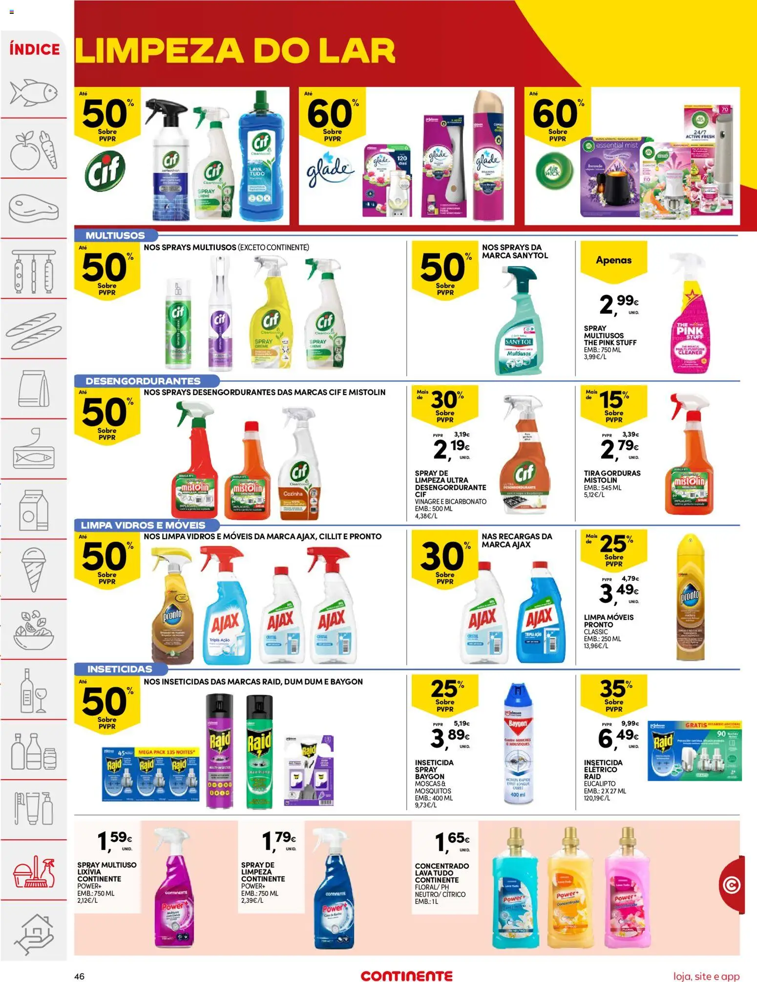 Continente folheto │ válido de 16.06.2026 | Página: 46 | Produtos: Vinagre, Inseticida, Limpa vidros, Bicarbonato