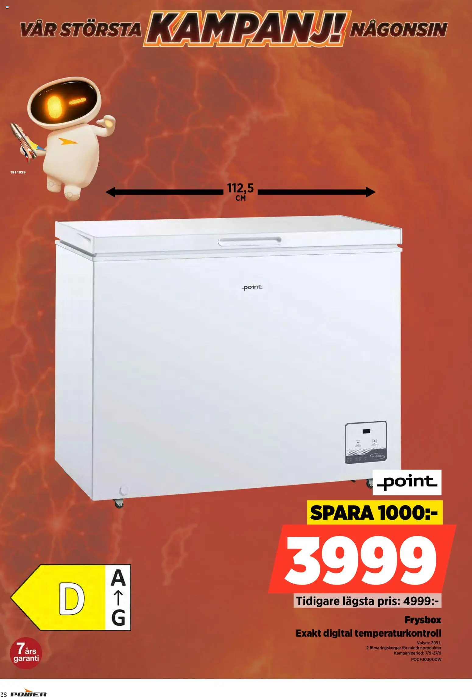 Power reklamblad aktuell från 14/09/2026 | Sida: 38 | Produkter: Frysbox