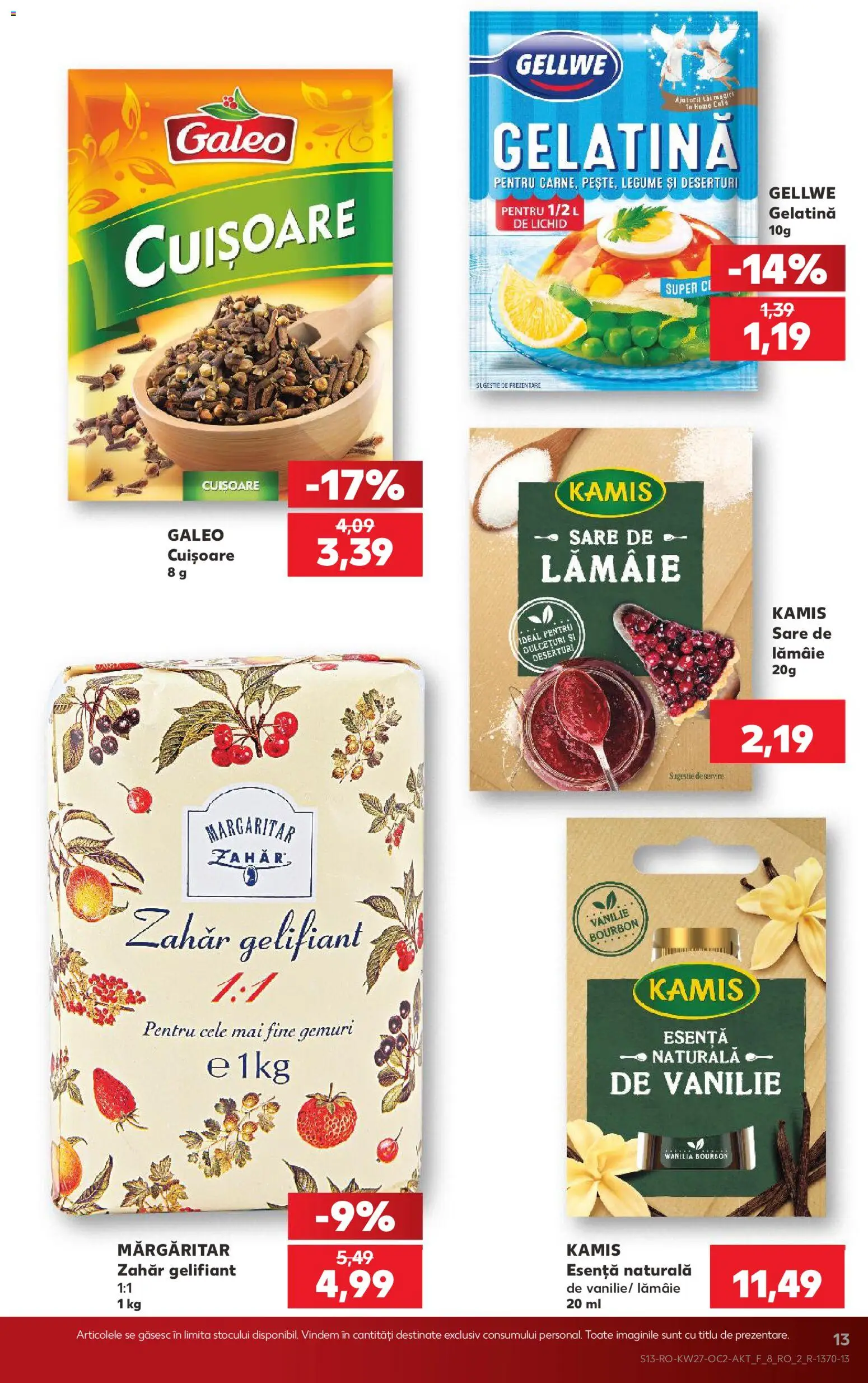 Noul catalog Kaufland – valabil de la 01.07.2026 | Pagină: 13 | Produse: Bourbon, Legume, Sare, Zahăr