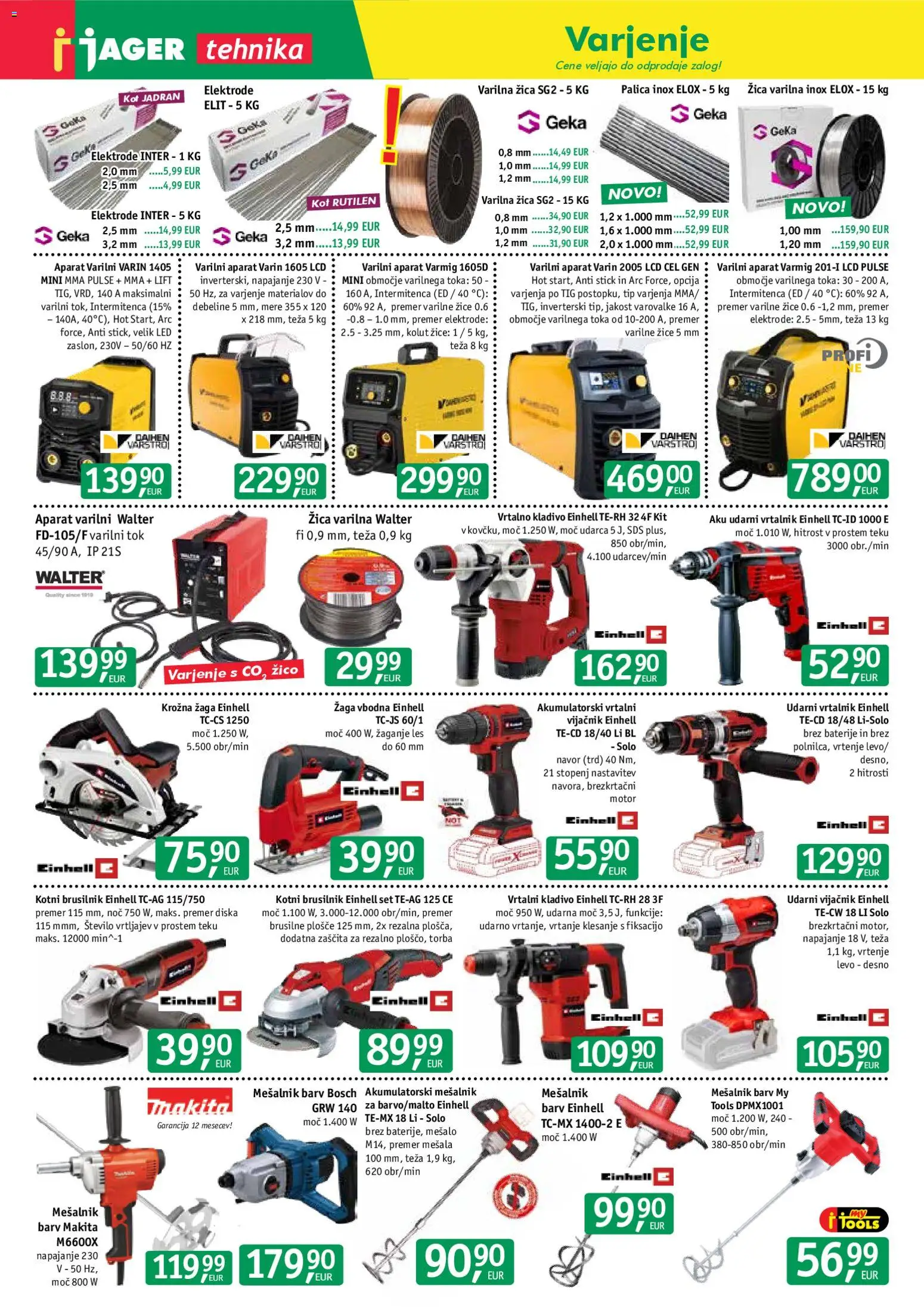 Novi Jager katalog ponudbe – veljaven od 20.05.2026 | Stran: 2 | Izdelki: Torba, Baterije, Vrtalnik, Kladivo