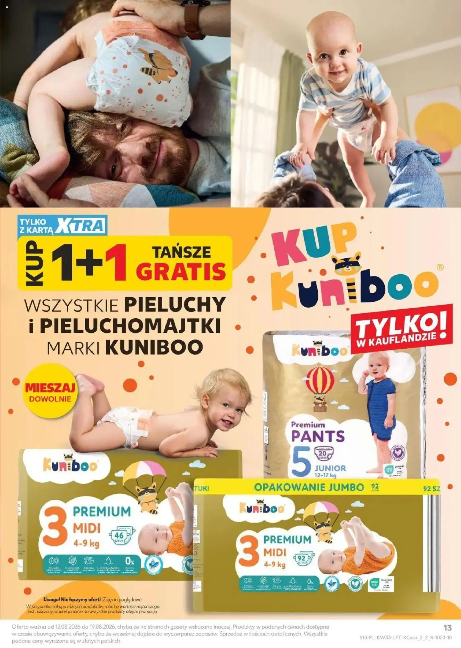 Kaufland - Kaufland Gazetka Tygodnia ważne do 19.08 od 12.08.2026 - od jutra PDF | Strona: 13 | Produkty: Gazety, Pieluchomajtki, Pieluchy