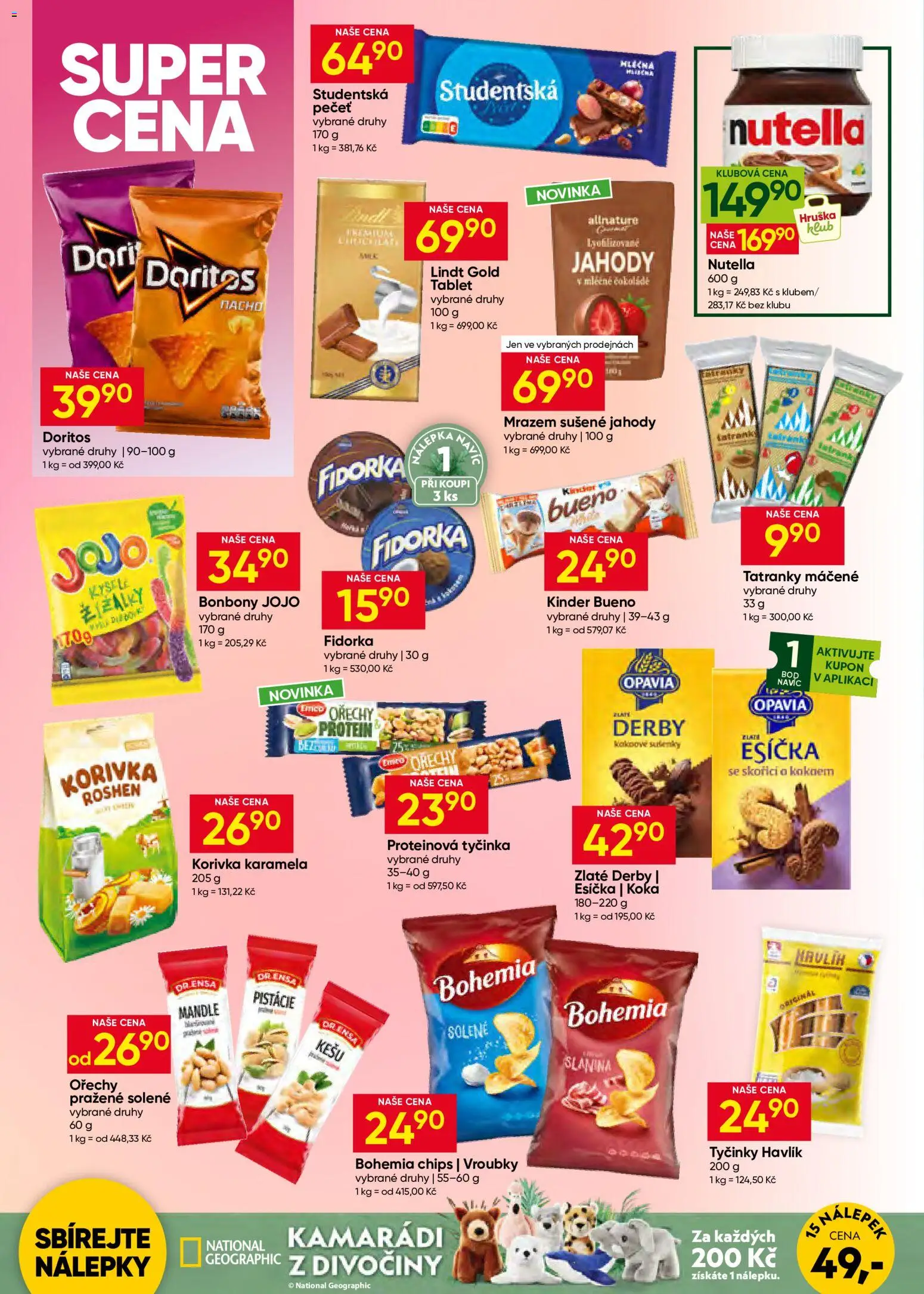 Hruška leták od 30.09.2026 | Strana: 8 | Produkty: Kešu, Pistácie, Nálepky, Kinder Bueno