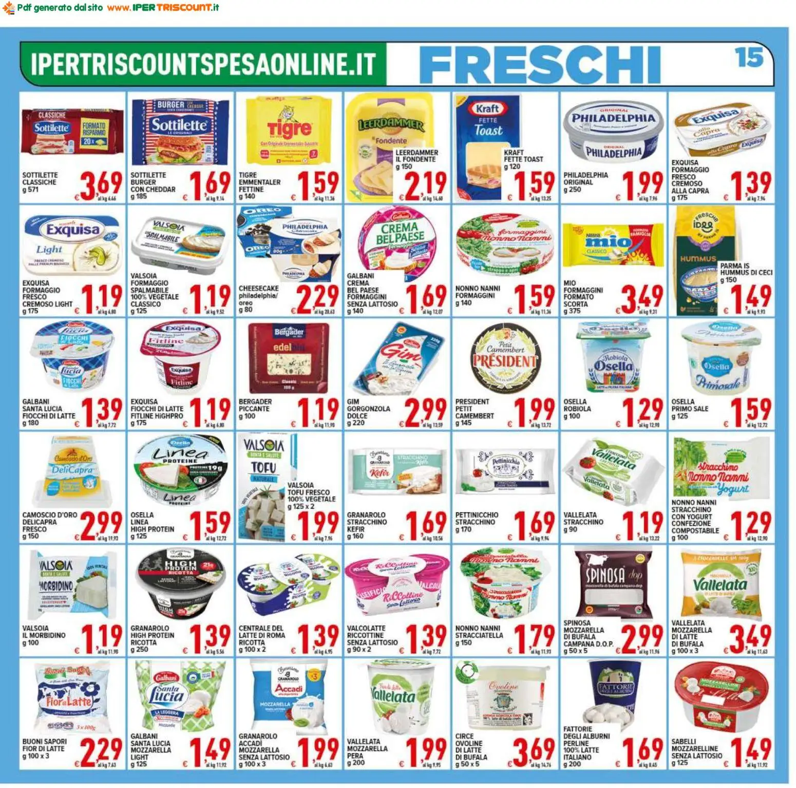 Volantino Ipertriscount del 10/06/2026 | Pagina: 15 | Prodotti: Crema, Latte, Hummus, Pera