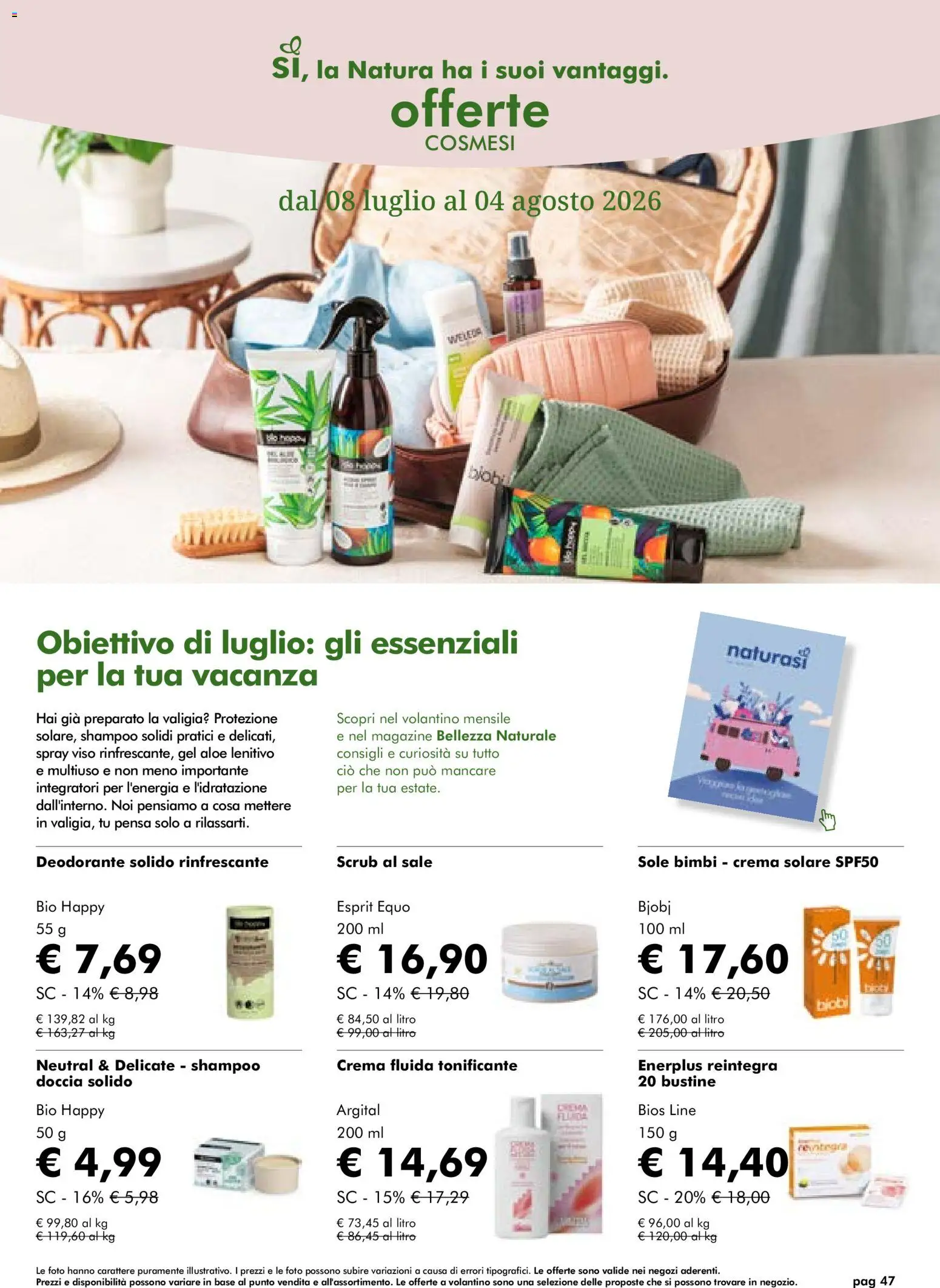 Volantino Natura Sì del 08/07/2026 | Pagina: 47