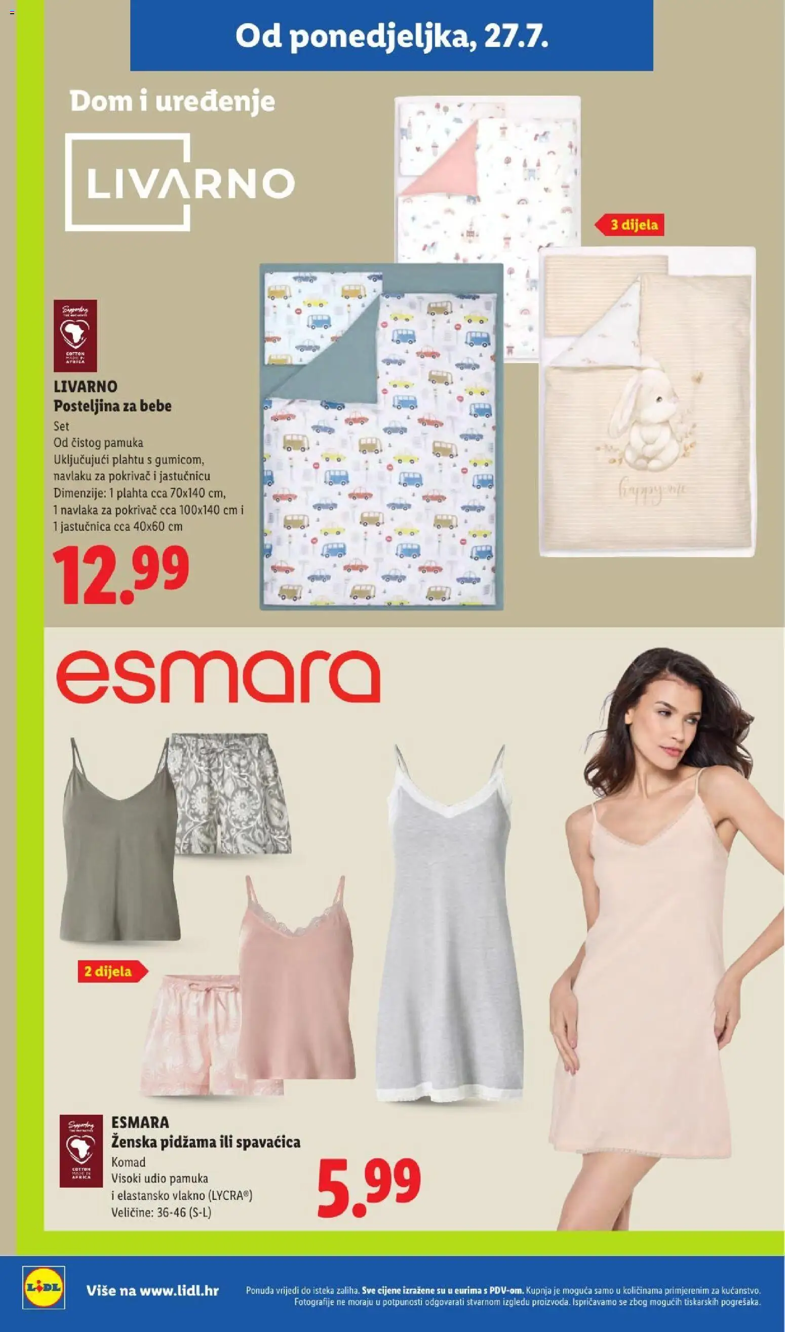 Lidl katalog | vrijedi od 23.07.2026 | Stranica: 36 | Proizvodi: Pokrivač, Jastučnica, Posteljina, Pidžama