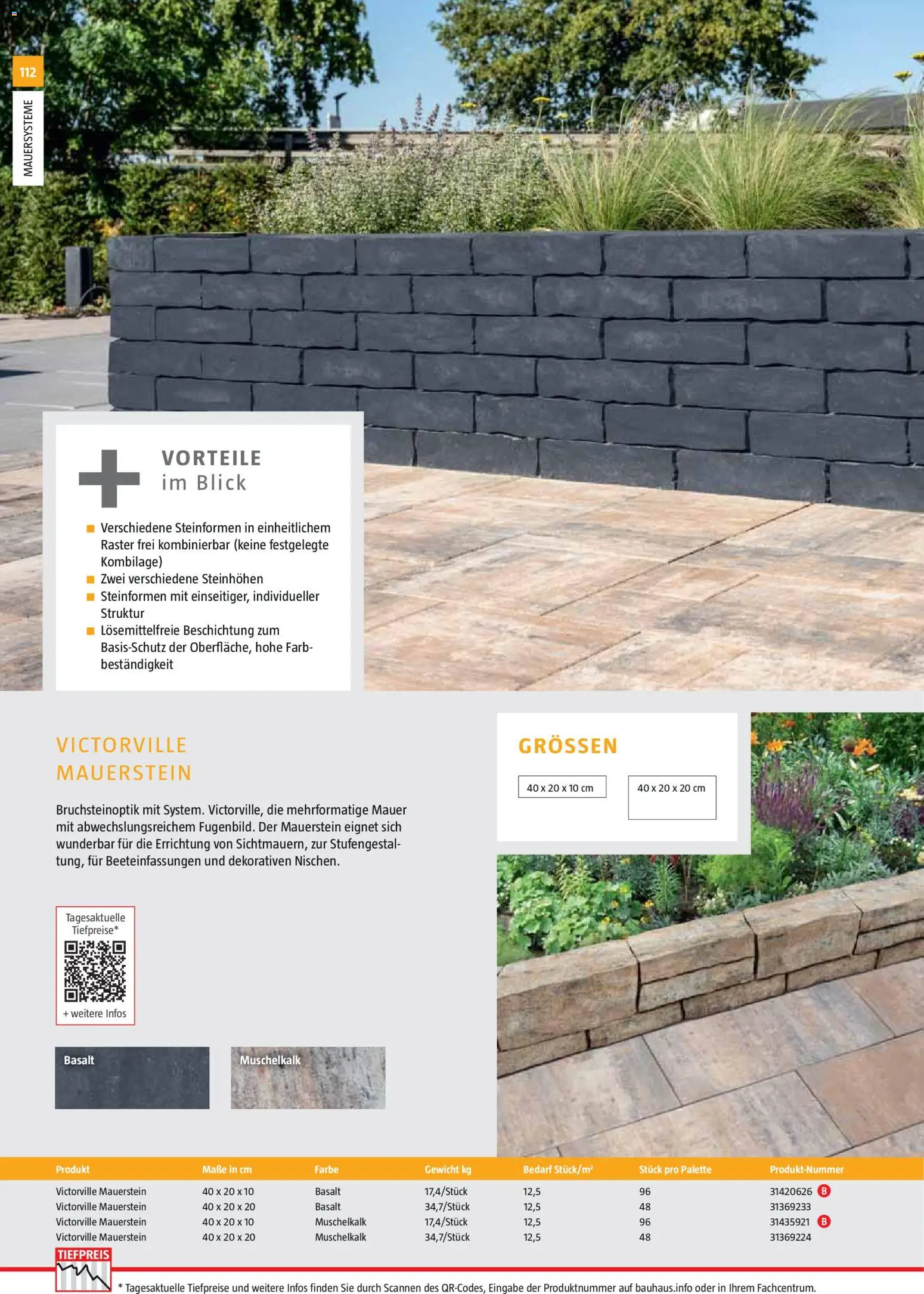 Bauhaus Gartenbaumaterialien 2026 – gültig ab 02.03.2026 | Seite: 112 | Produkte: Gewicht