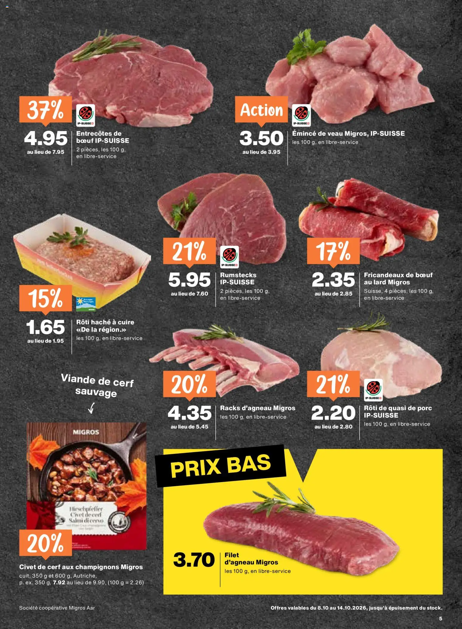 Migros aktionen FR – gültig ab 08.10.2026 | Seite: 5 | Produkte: Champignons