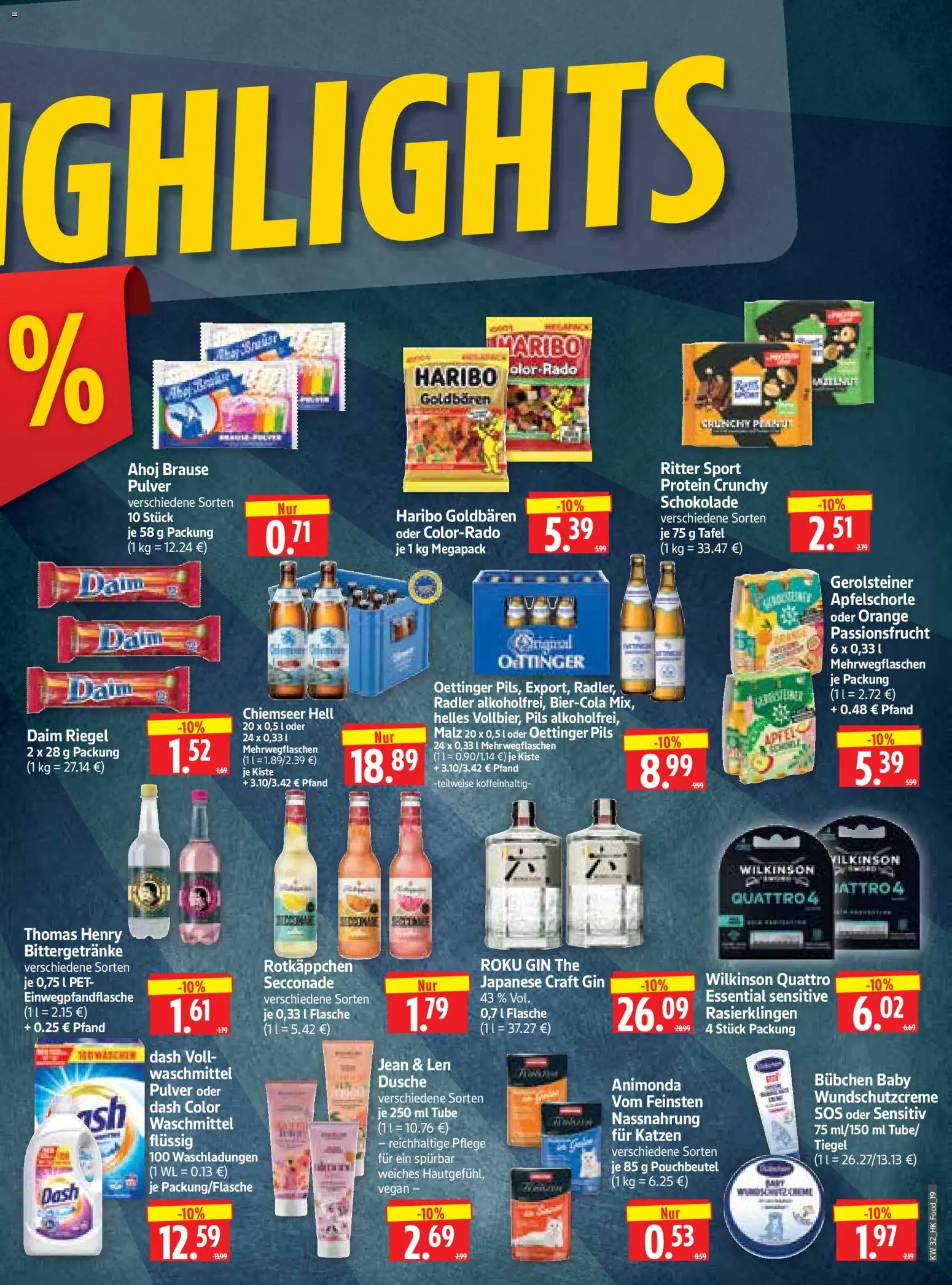 HERKULES Prospekt – gültig ab 03.08.2026 | Seite: 19 | Produkte: Pils, Radler, Gin, Gerolsteiner