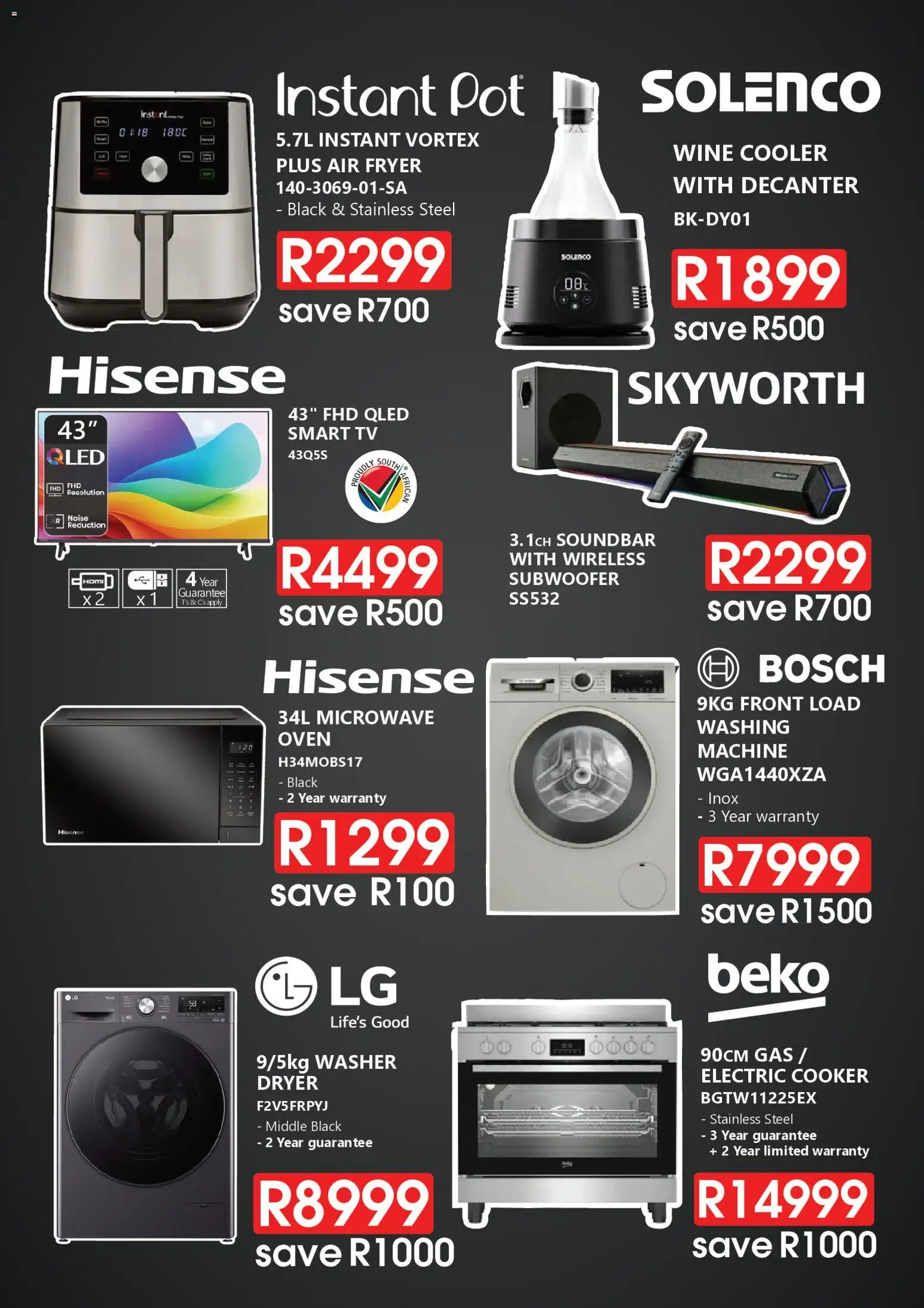 New Tafelberg Furnishers catalogue – valid from 14/10/2026 | Page: 2 | Products: Dryer, TV, Microwave, Air fryer