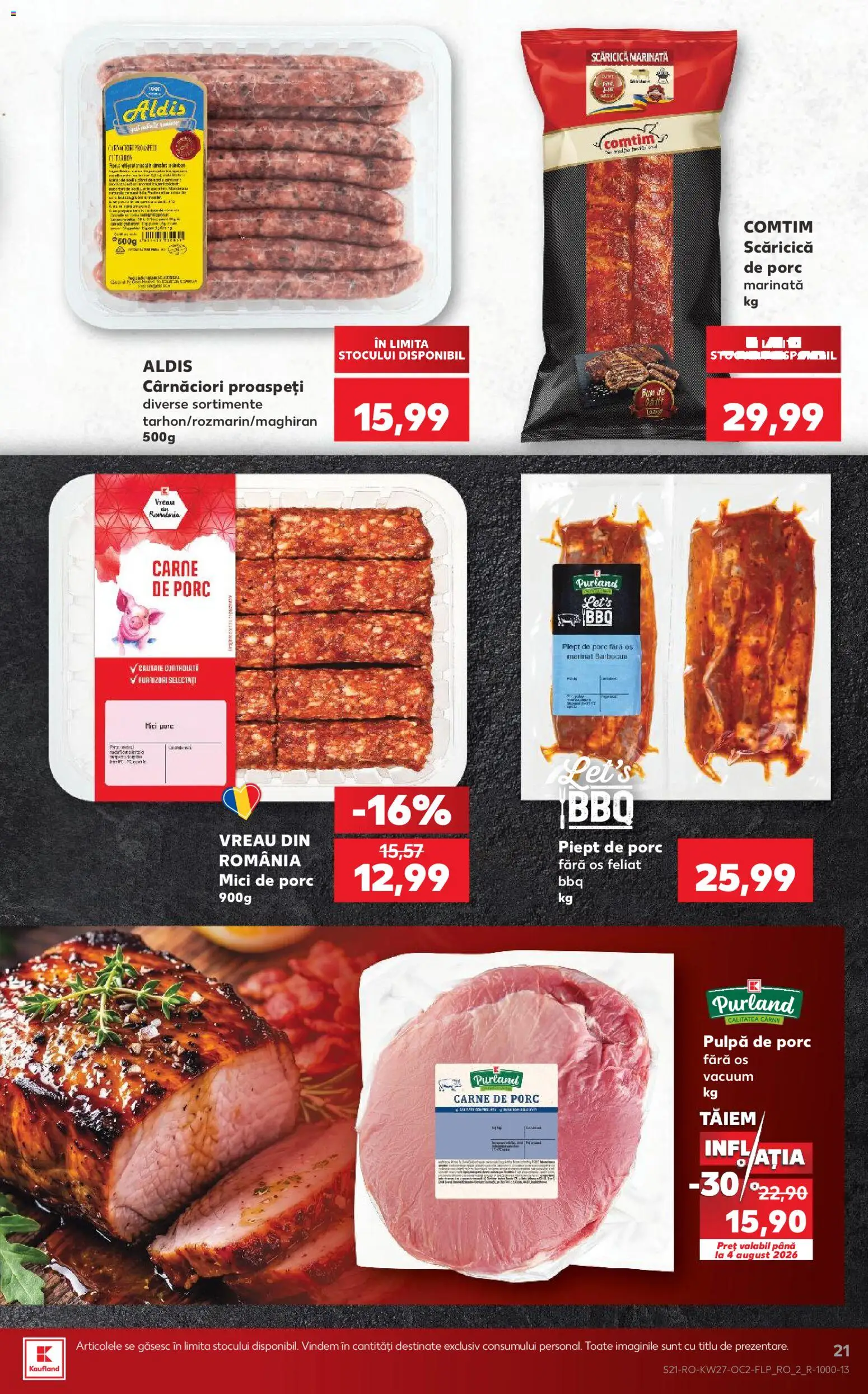 Noul catalog Kaufland – valabil de la 01.07.2026 | Pagină: 21 | Produse: Mici, Carne De Porc