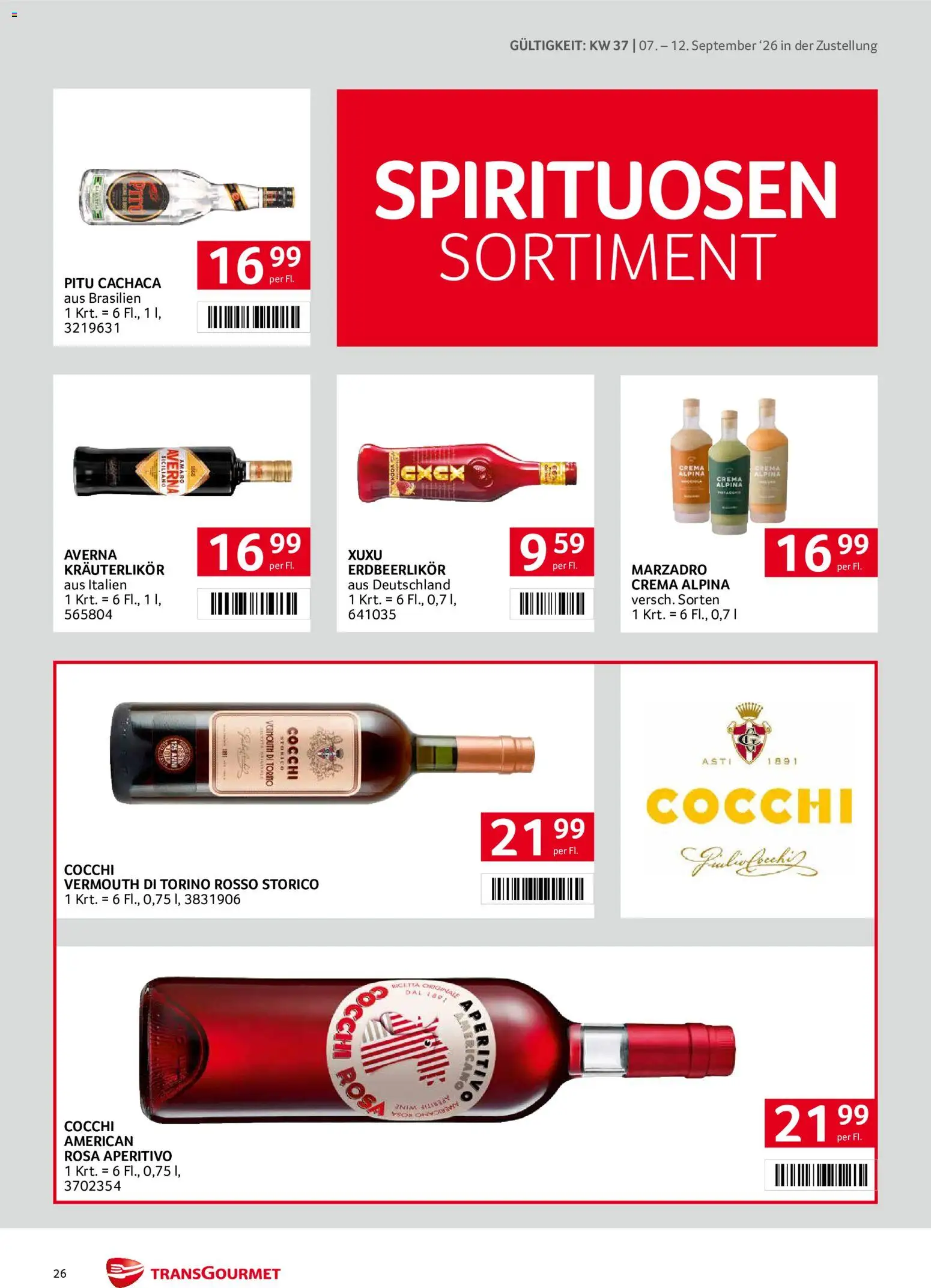 Transgourmet Zustellaktion - Broschüre gültig ab 07.09.2026 | Seite: 26 | Produkte: Kräuterlikör