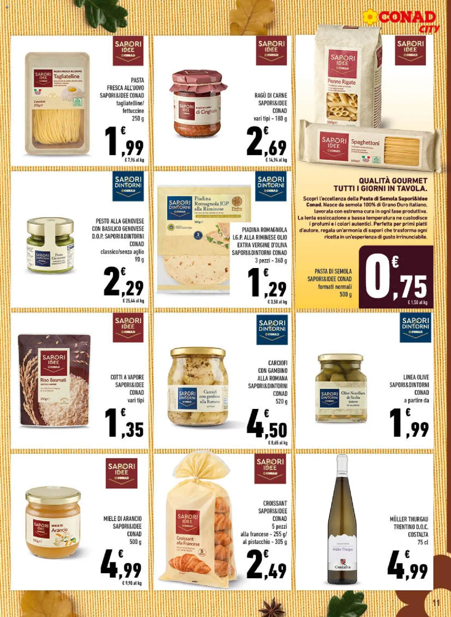 Volantino Conad del 09/09/2026 | Pagina: 11 | Prodotti: Piadina, Carne, Croissant, Profumi