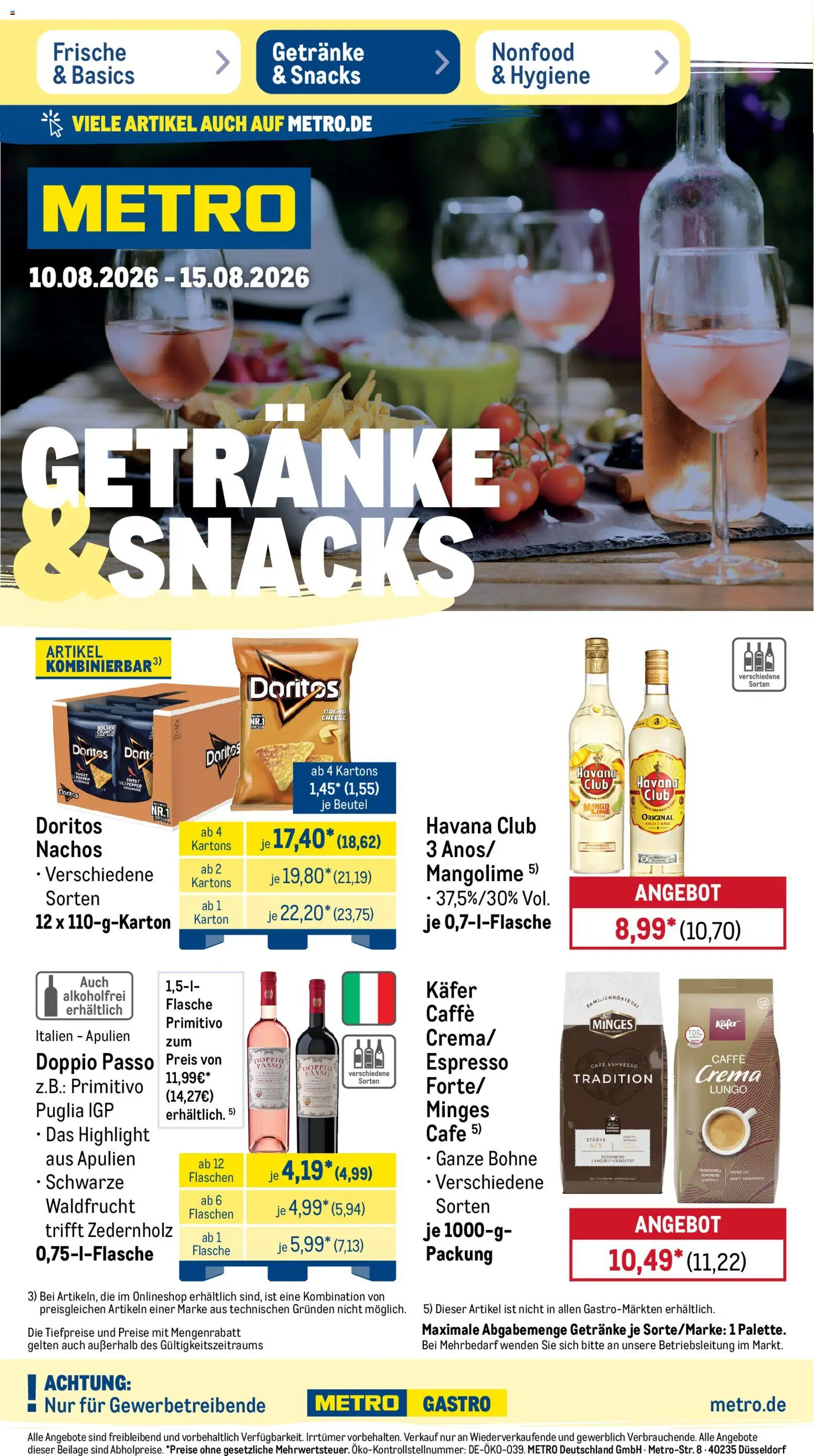 Metro Prospekt – gültig ab 10.08.2026 | Seite: 20 | Produkte: Havana club, Nachos, Mango, Doppio Passo