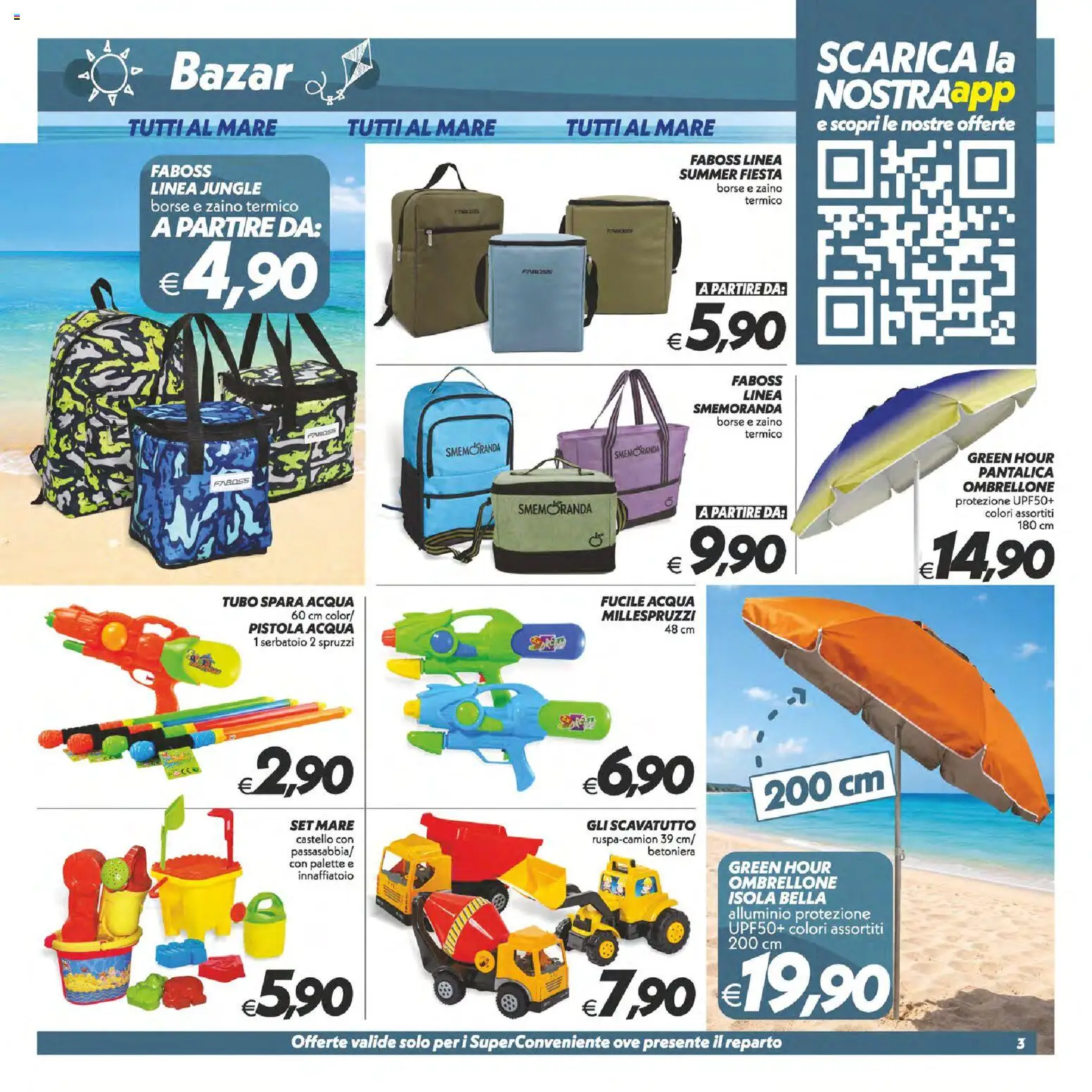 Volantino SuperConveniente del 23/07/2026 | Pagina: 28 | Prodotti: Ombrellone, Zaino, Tubo, Alluminio