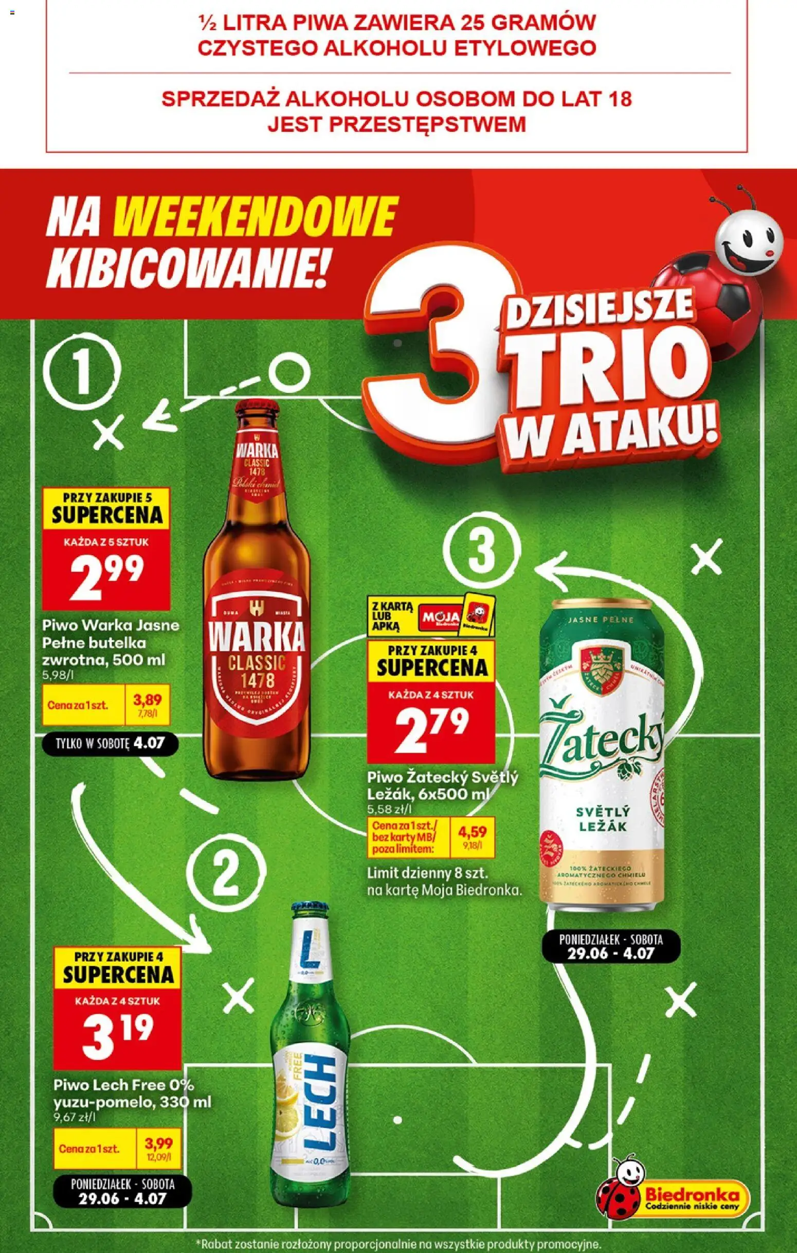 Biedronka gazetka - Football od 04.07.2026 | Strona: 8 | Produkty: Leżak, Warka, Piwo Warka, Piwo