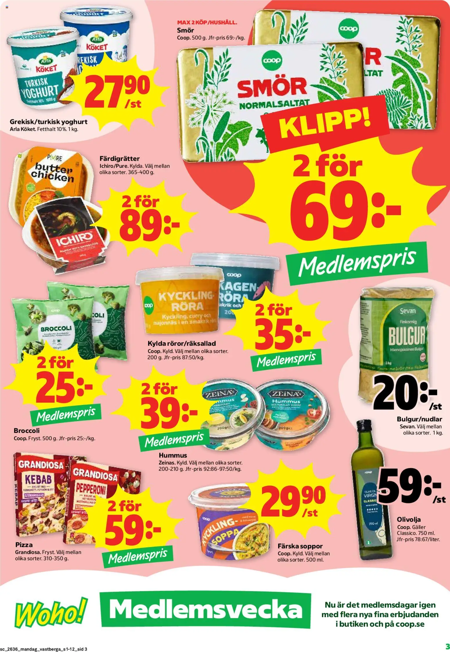 Coop Forum reklamblad aktuell från 31/08/2026 | Sida: 3 | Produkter: Soppor, Majonnäs, Olivolja, Broccoli
