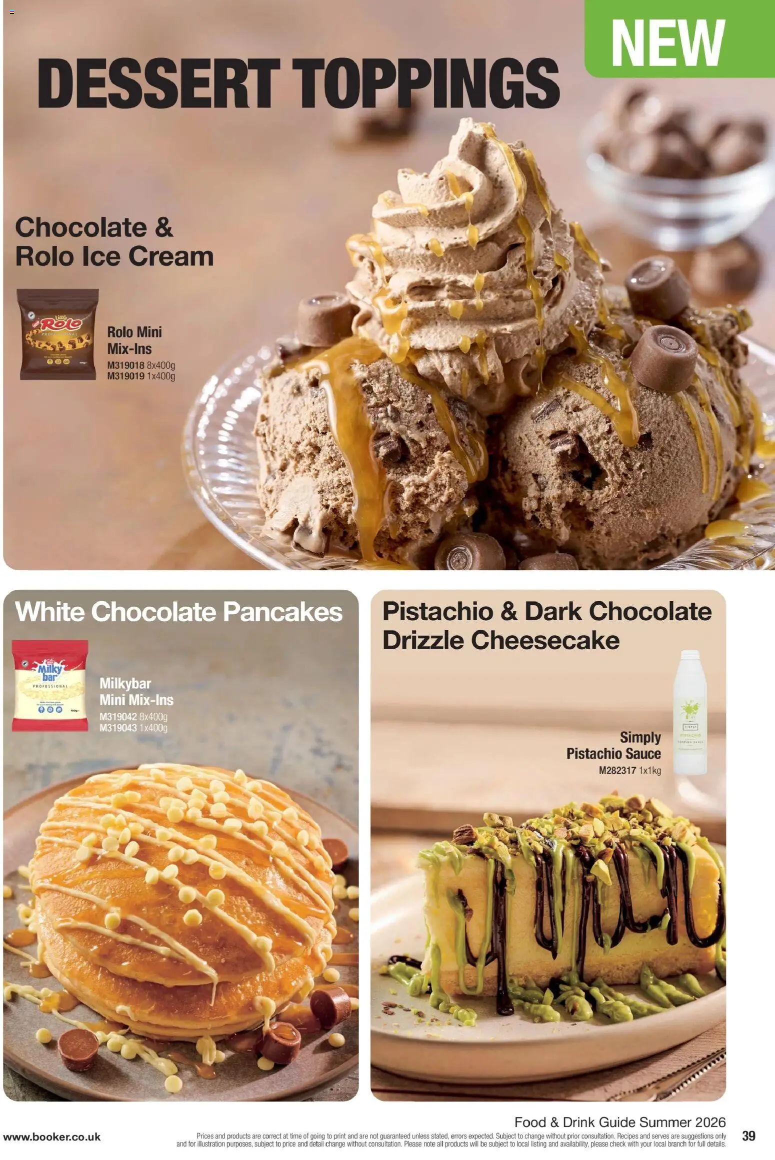 {H1} | Page: 39 | Products: Sauce, Cream, Ice cream, Pancakes