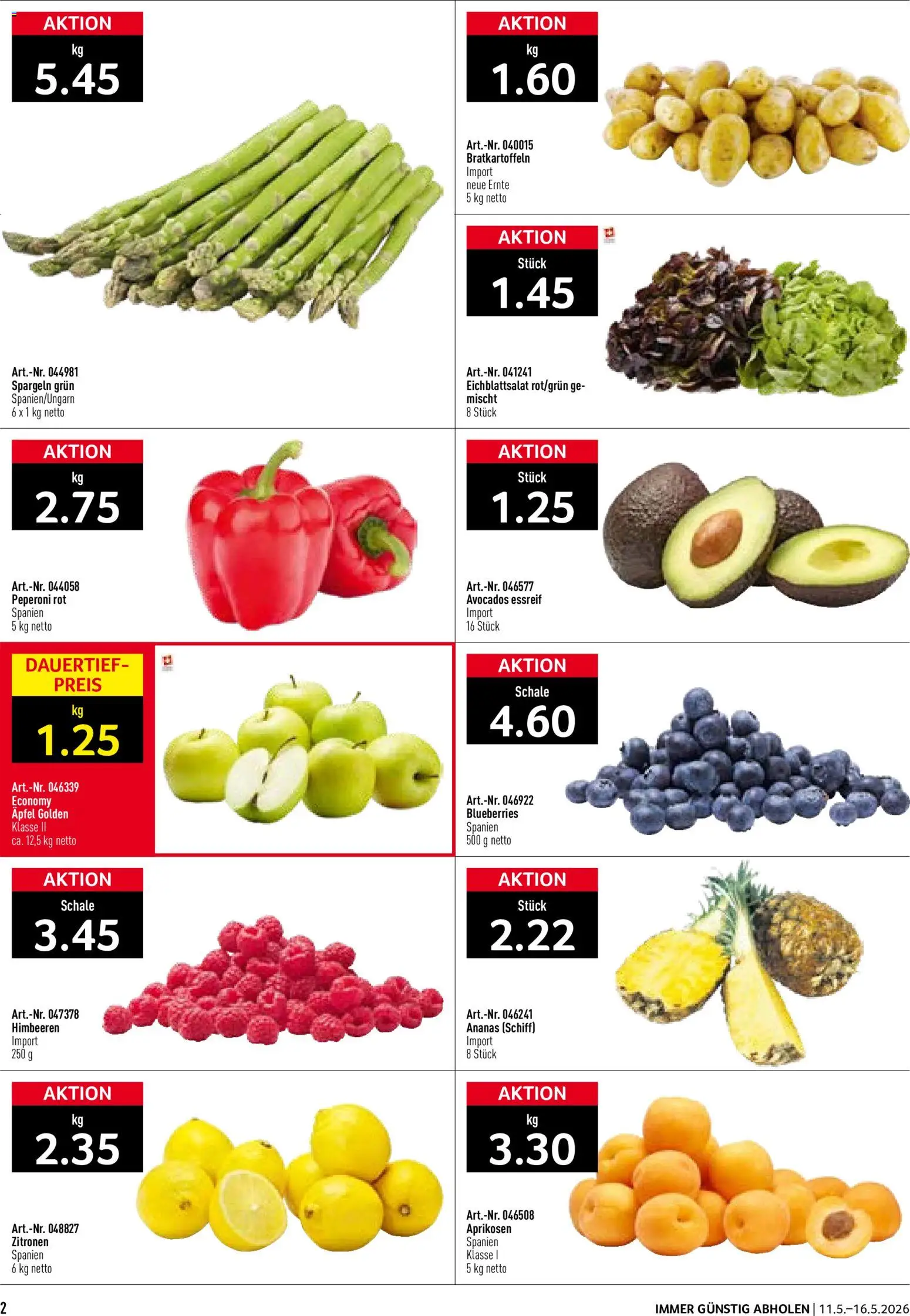 Prodega aktionen – gültig ab 11.05.2026 | Seite: 2 | Produkte: Kammerjunker, Äpfel, Ananas, Schal