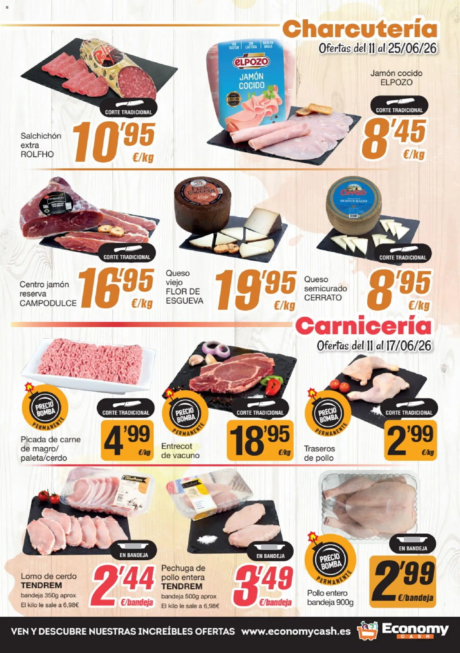 Economy Cash folleto │ válido desde el 11.06.2026 | Página: 3 | Productos: Queso, Jamón, Jamón cocido, Cerdo