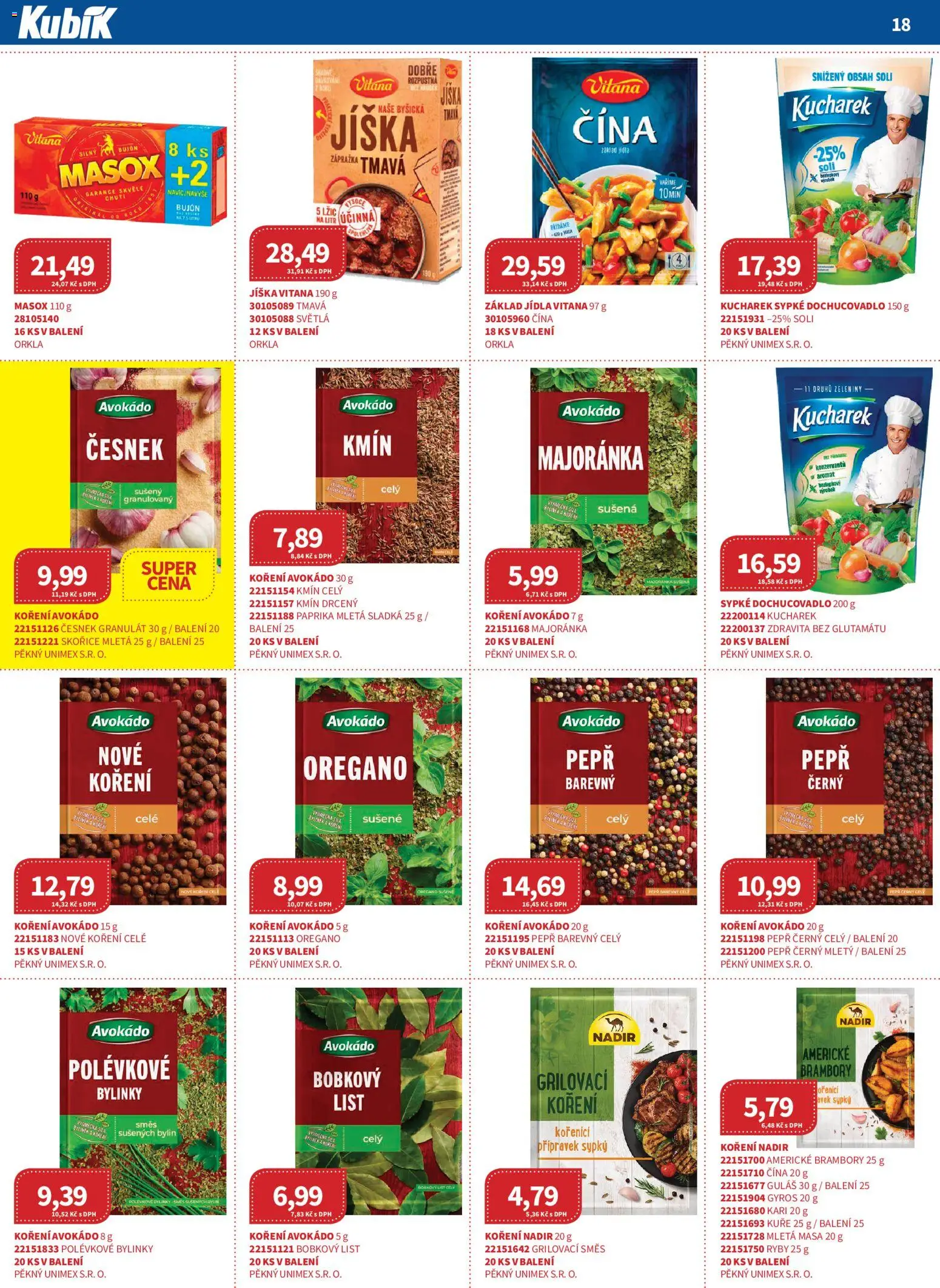 Kubík leták - Velkoobchod 09/2026 od 01.09.2026 | Strana: 18 | Produkty: Americké brambory, Ryby, Paprika, Guláš