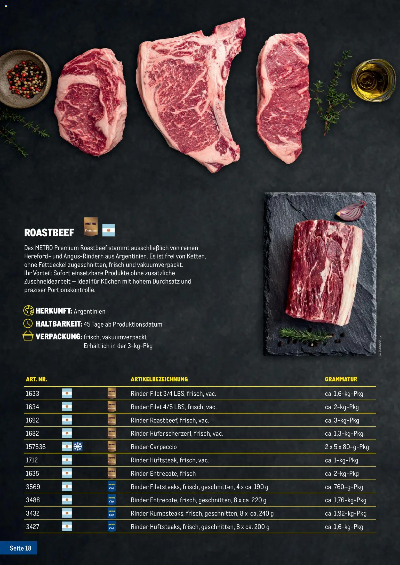 Metro Fleischkatalog gültig ab 20.02.2026 | Seite: 18 | Produkte: Roastbeef