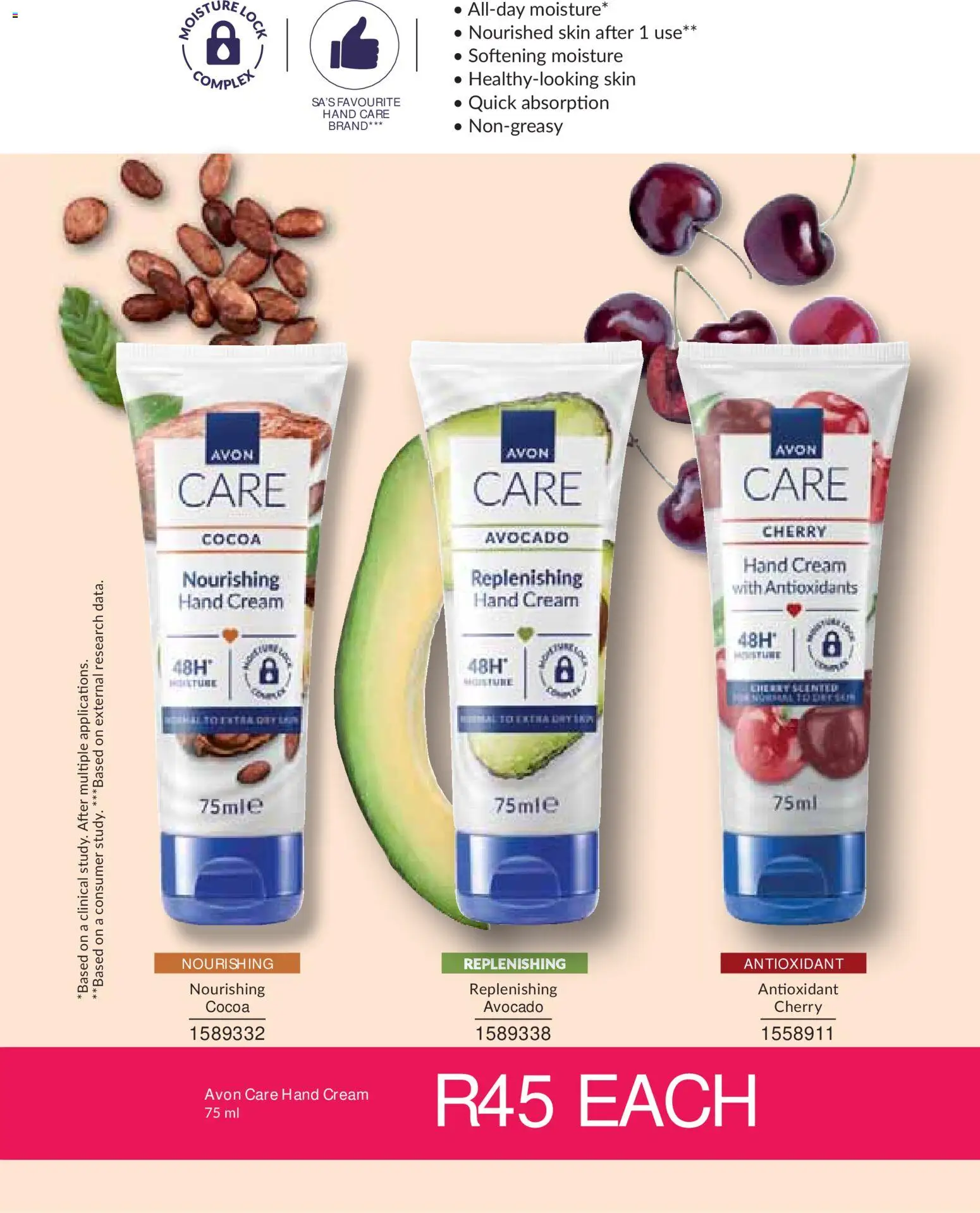 New Avon catalogue – valid from 01/10/2026 | Page: 159 | Products: Cocoa, Avocado, Cream, Hand cream