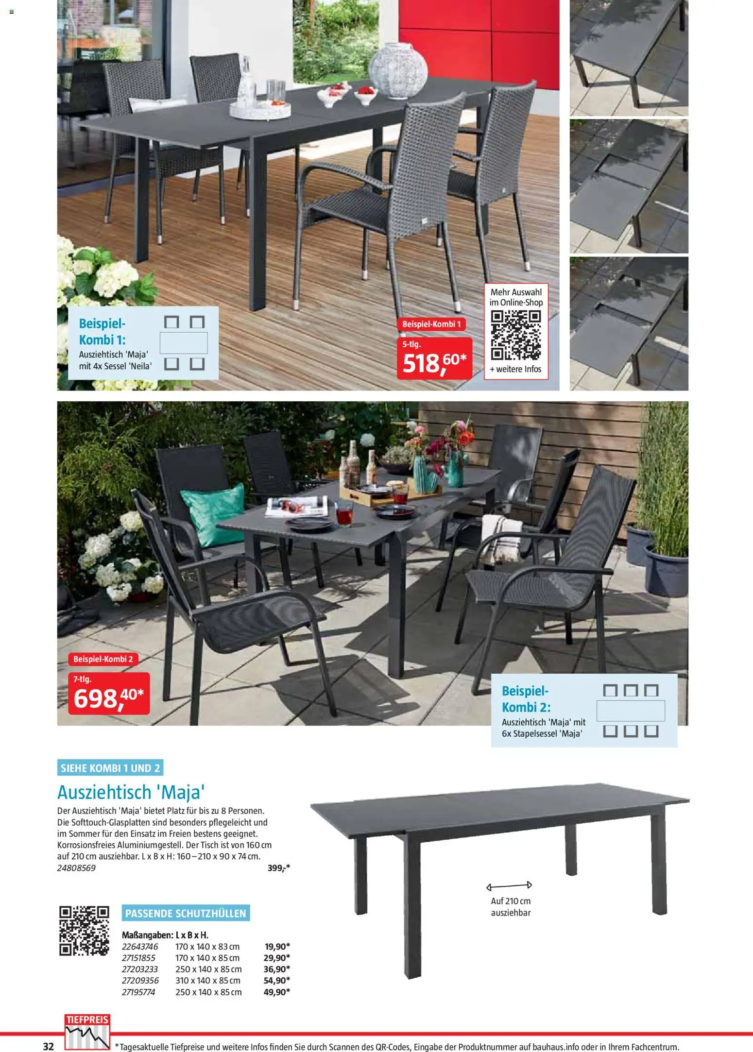 Bauhaus Freizeit im Garten gültig ab 01.05.2026 | Seite: 32 | Produkte: Sessel, Tisch