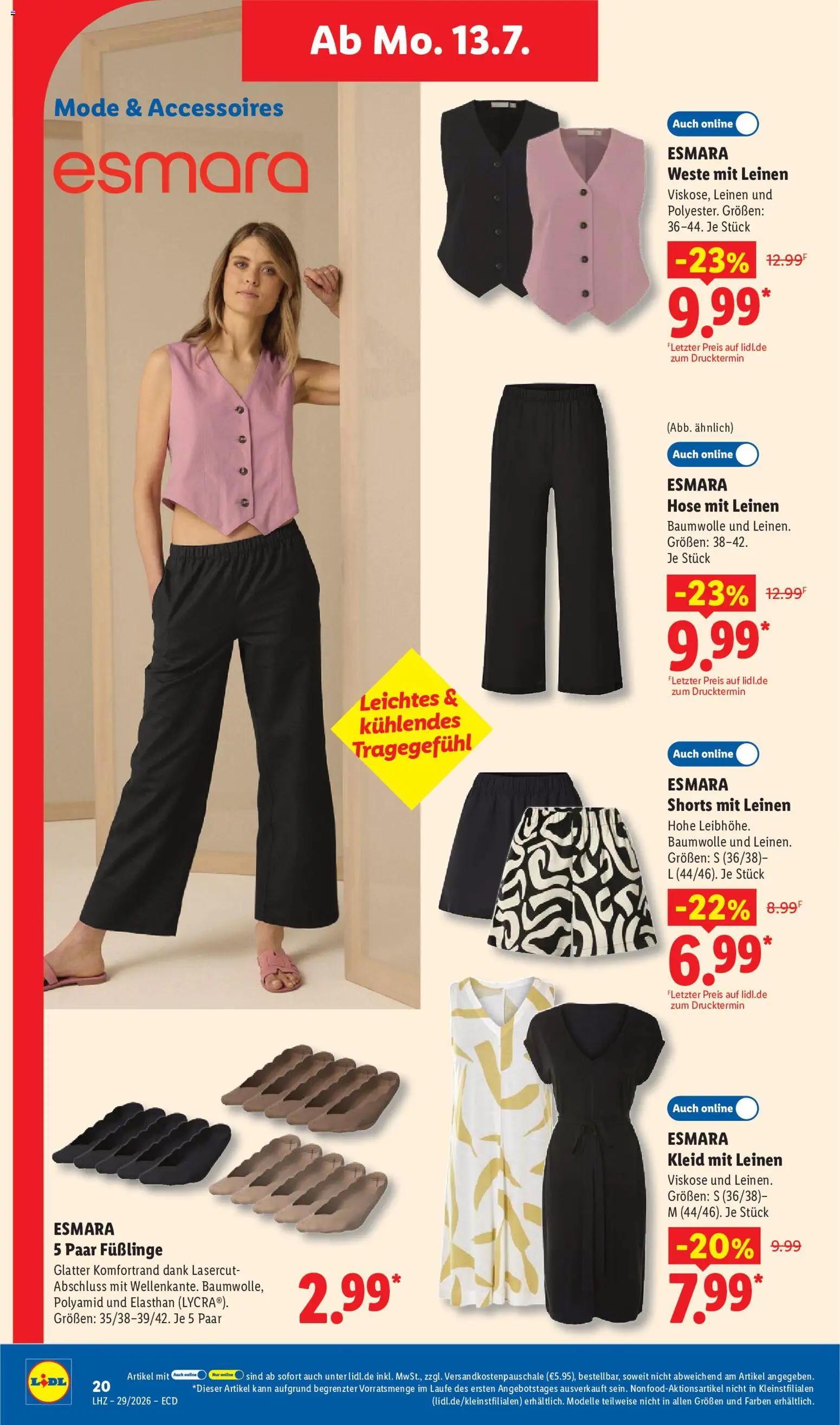Lidl Prospekt – gültig ab 13.07.2026 | Seite: 40 | Produkte: Weste, Hose, Kleid