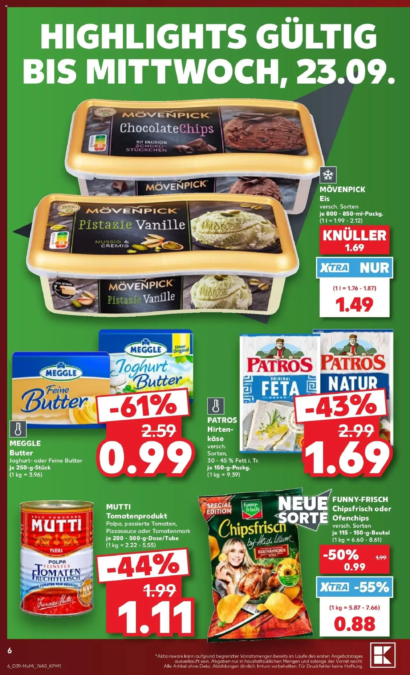 Prospekt Kaufland ab 21.09.2026 » Angebote Online zum Blättern | Seite: 6 | Produkte: Butter, Käse, Joghurt, Vanille