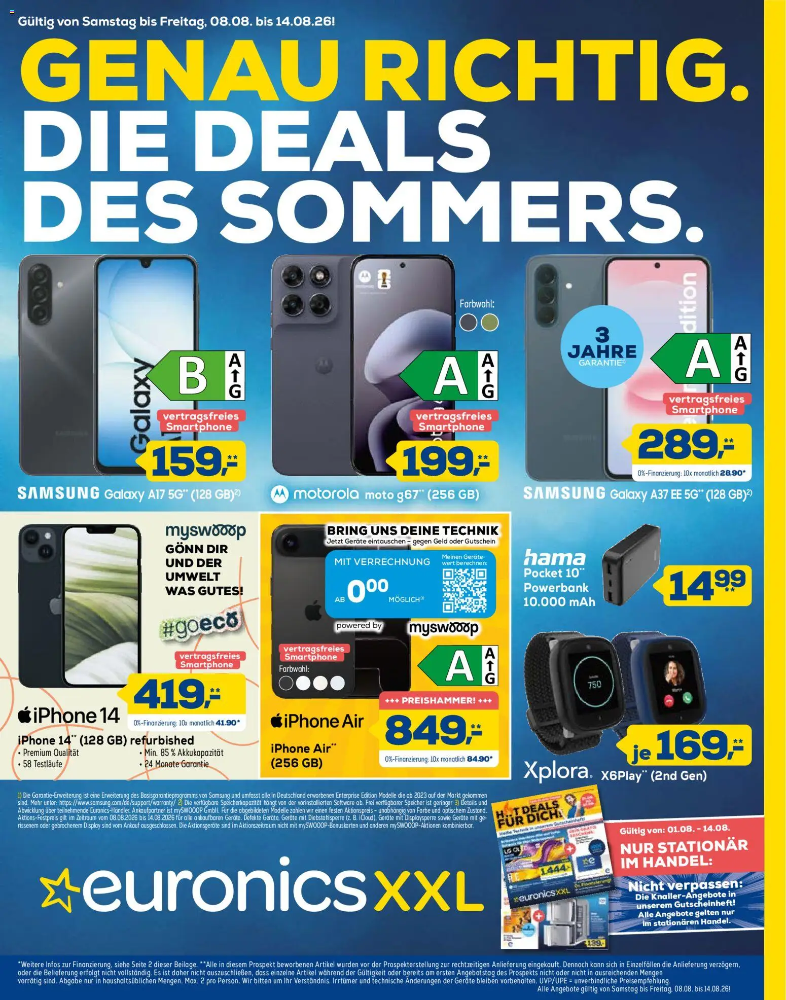 Euronics Prospekt – gültig ab 08.08.2026 | Seite: 1 | Produkte: Samsung, Iphone, Smartphone, Powerbank