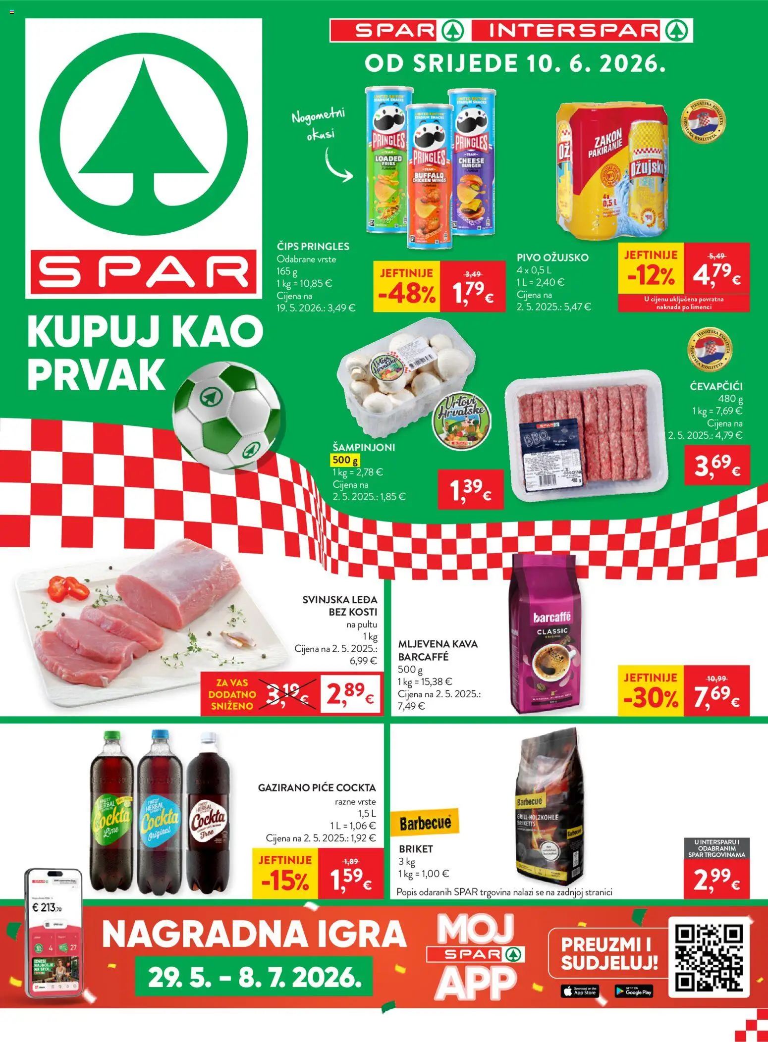 Spar katalog | vrijedi od 10.06.2026 | Stranica: 1 | Proizvodi: Mljevena kava, Pringles, Barcaffe, Čips
