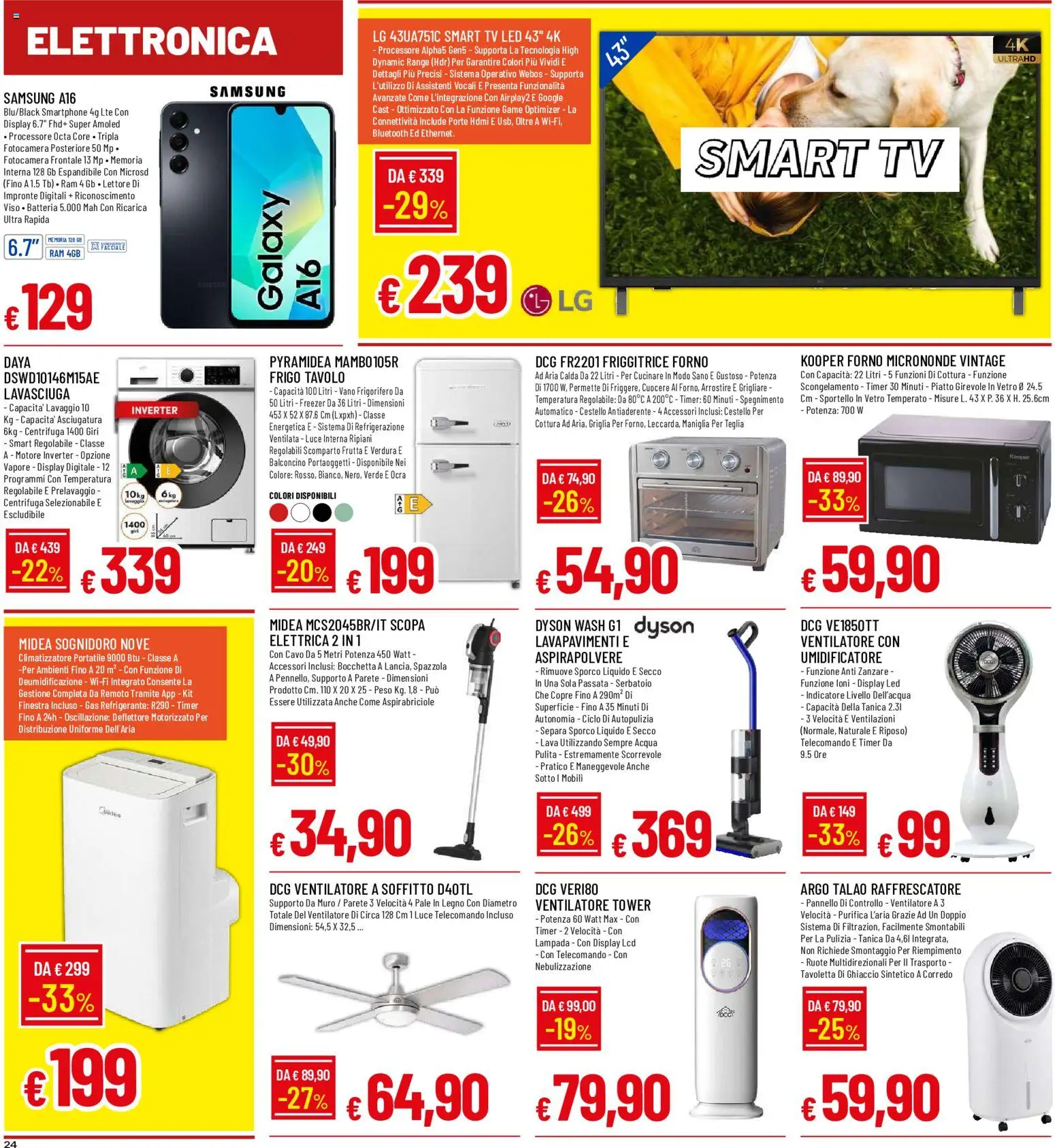 Volantino Galassia del 25/06/2026 | Pagina: 24 | Prodotti: Ventilatore, Frutta, Cavo, Dyson
