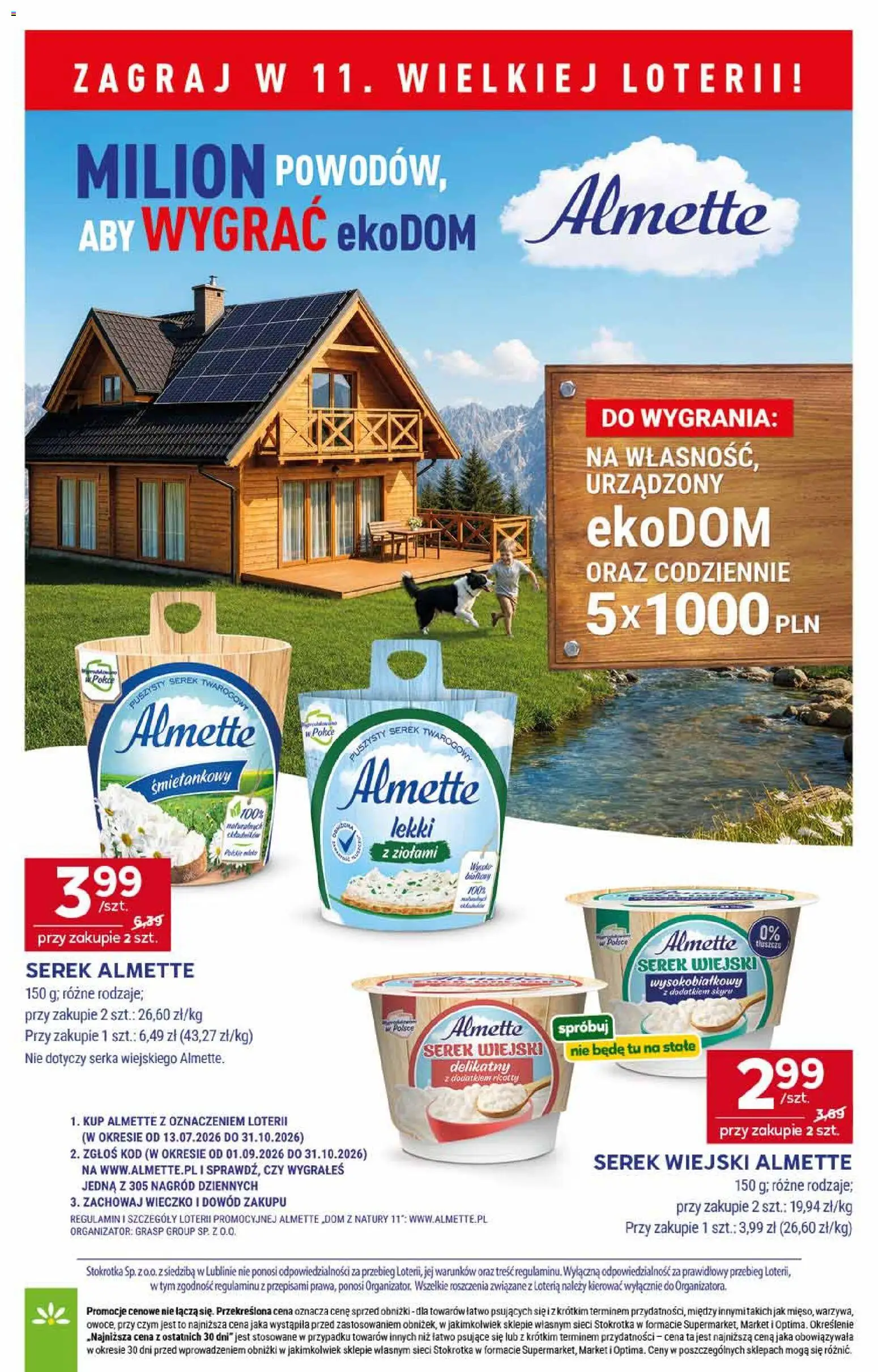 Stokrotka gazetka - Market od 01.10.2026 | Strona: 14 | Produkty: Serek, Serek almette, Serek wiejski, Almette
