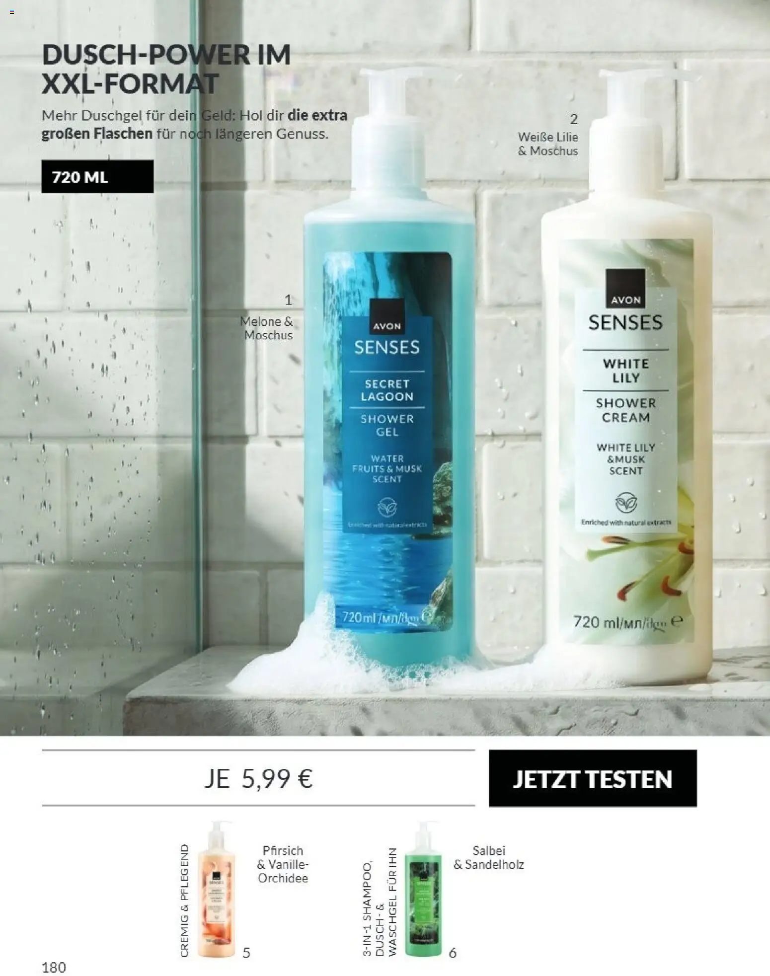 AVON Katalog September 2026 – gültig ab 01.09.2026 | Seite: 176 | Produkte: Vanille, Duschgel, Pfirsich, Melone