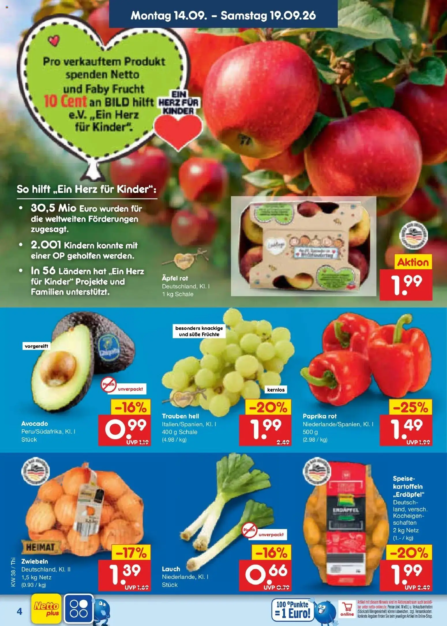 Netto Marken-Discount Prospekt Pirna – gültig ab 14.09.2026 | Seite: 6 | Produkte: Äpfel, Avocado, Kartoffeln, Zwiebeln
