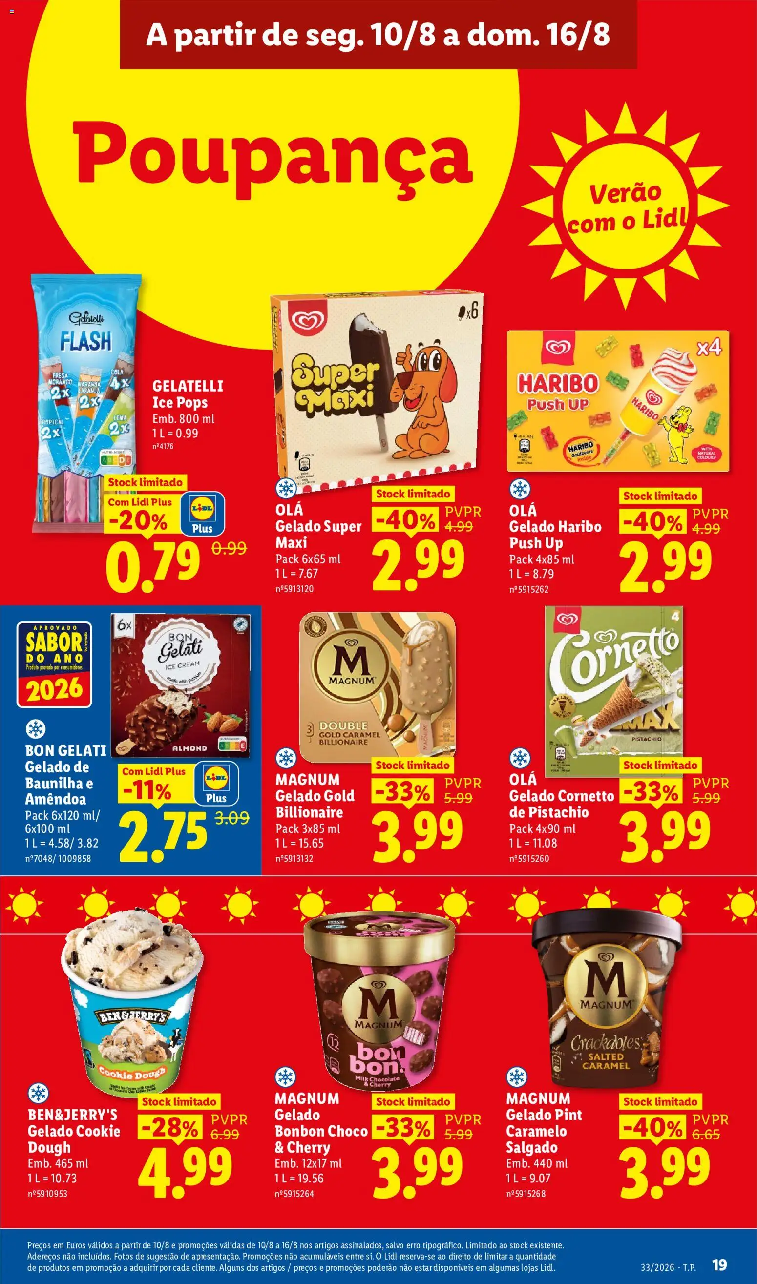 Lidl folheto │ válido de 10/08/2026 | Página: 19 | Produtos: Baunilha, Gelado, Lima