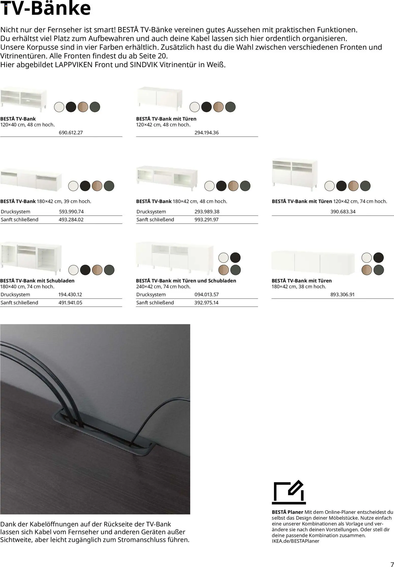 Ikea BESTÅ Kaufhilfe – gültig ab 02.01.2026 | Seite: 7 | Produkte: Kabel, Fernseher