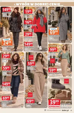 Pogląd oferty "E.Leclerc gazetka" - ważna od 20.10.2026 | Strona: 21 | Produkty: Spodnie, Czapka, Rękawiczki, Buty damskie