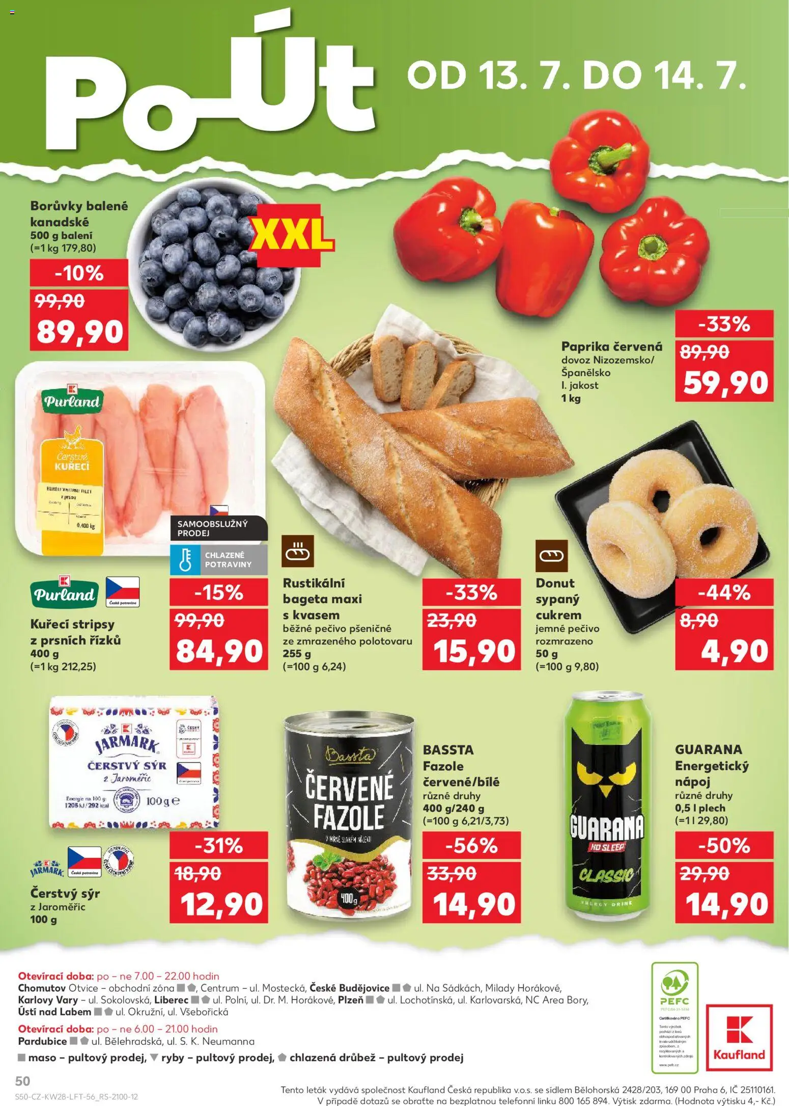 Kaufland leták - Plzeň od 08.07.2026 | Strana: 50 | Produkty: Plech, Paprika, Maso, Bageta