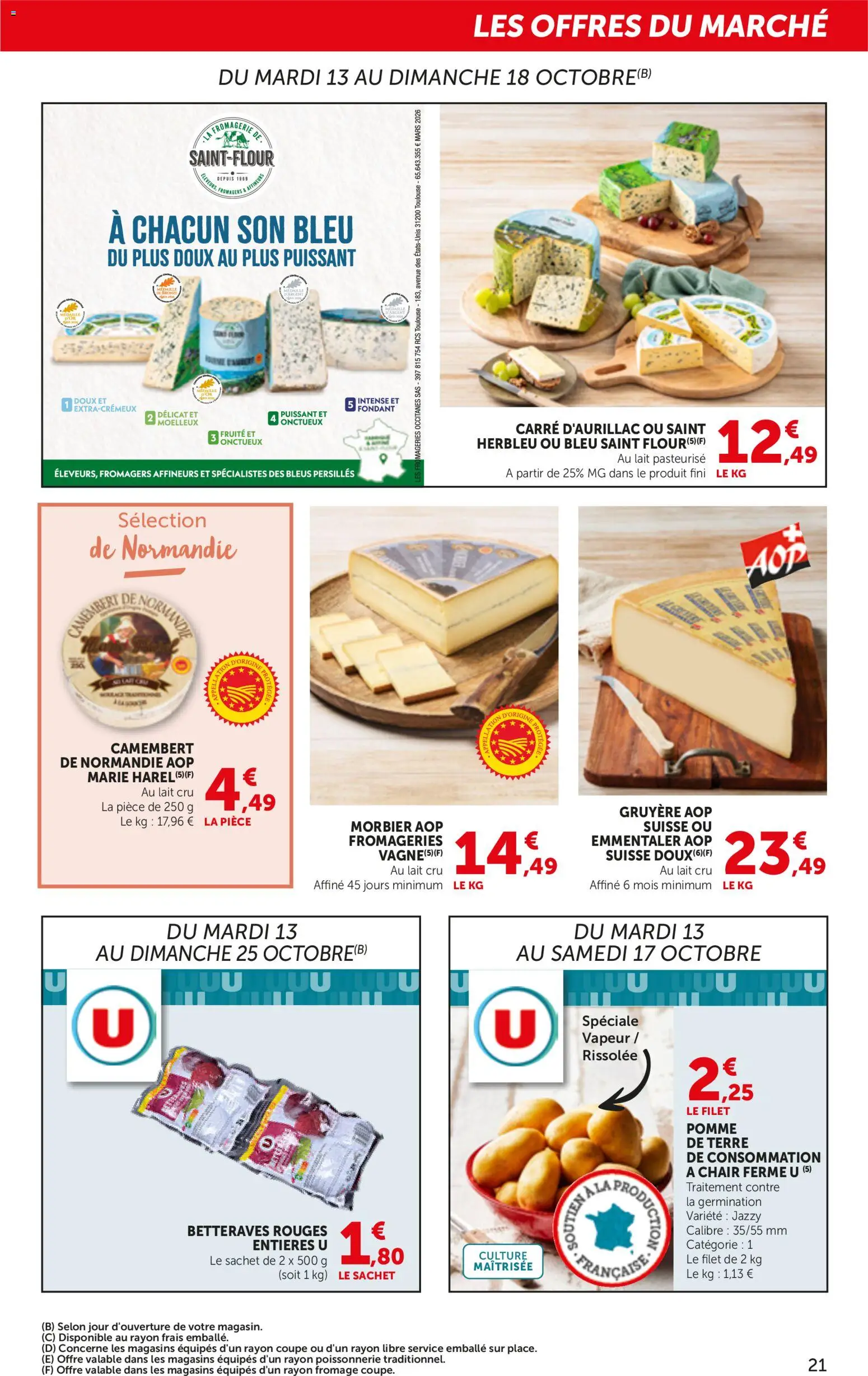 {H1} | Page: 21 | Produits: Pomme de terre, Gruyère, Lait, Camembert