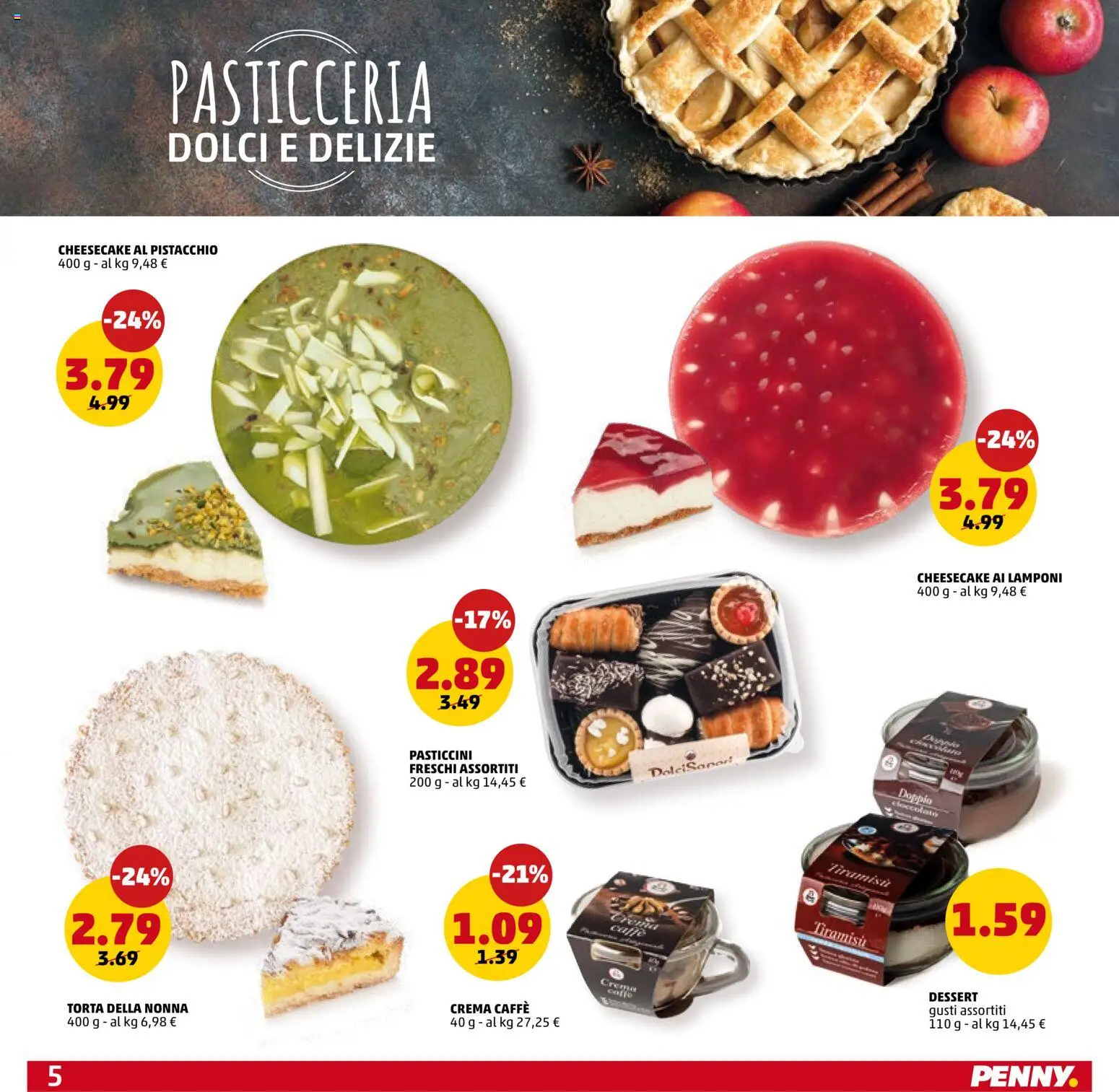 Volantino PENNY del 18.06.2026 | Pagina: 5 | Prodotti: Crema, Caffè, Cioccolato, Torta