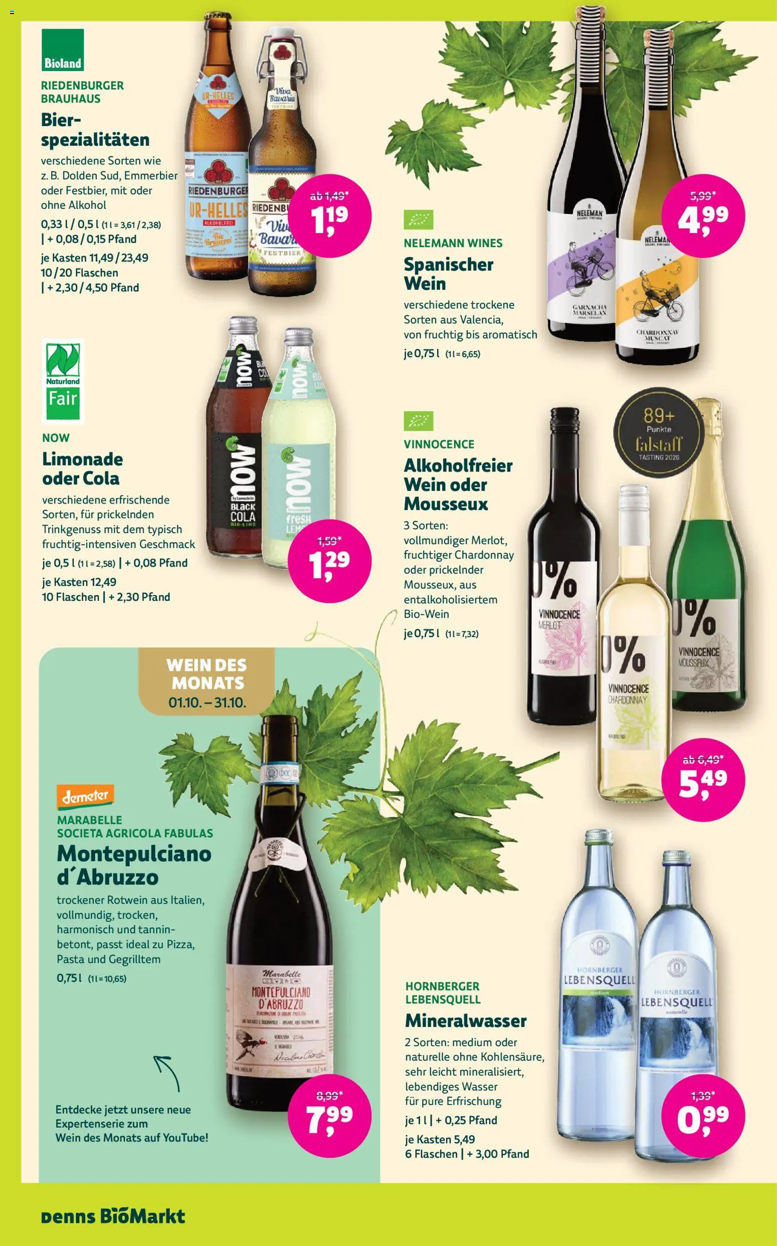Denns BioMarkt Angebote – gültig ab 07.10.2026 | Seite: 12 | Produkte: Spezialitäten, Limonade, Wasser, Wein
