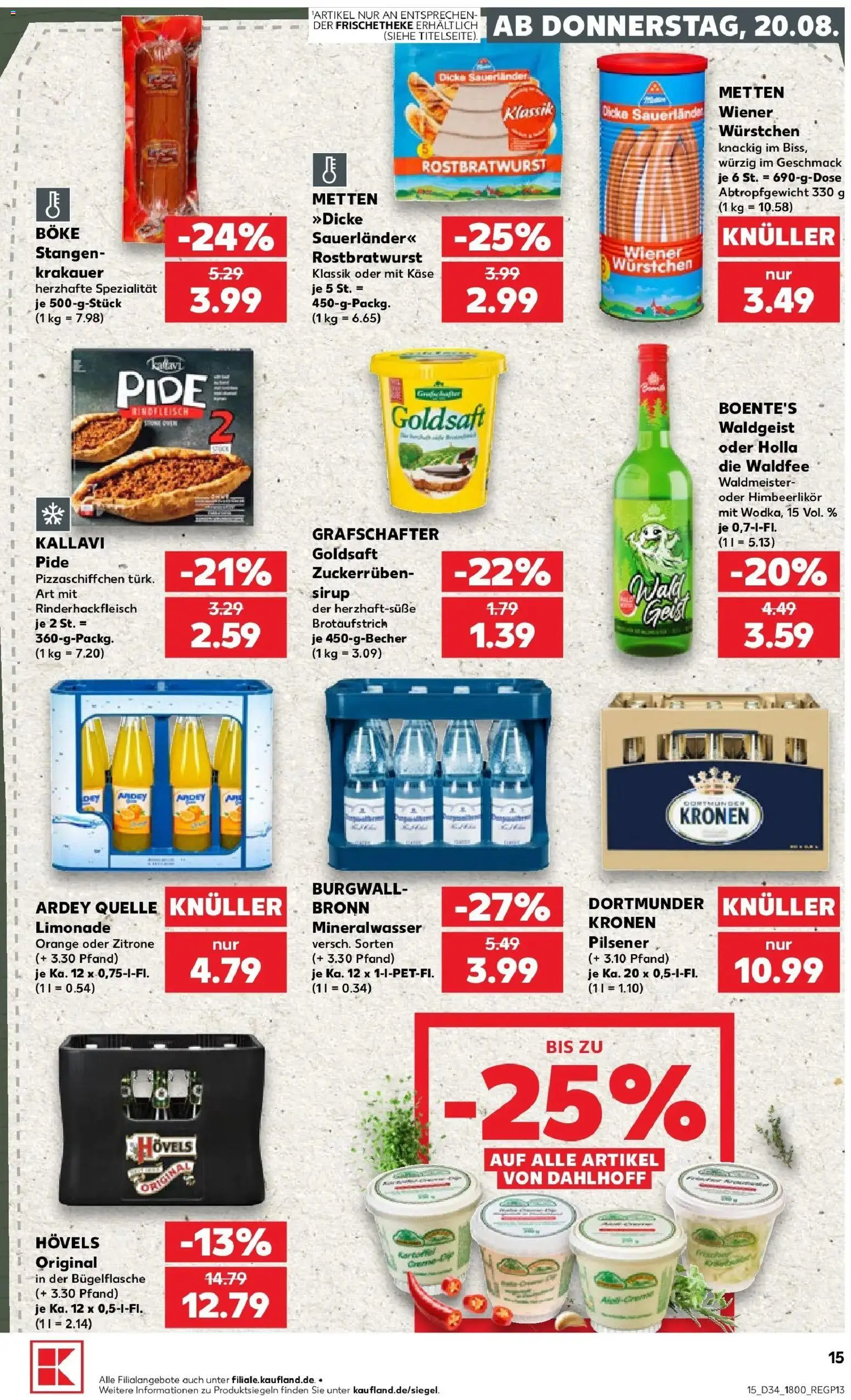 Prospekt Kaufland ab 20.08.2026 » Angebote Online zum Blättern | Seite: 15 | Produkte: Käse, Limonade, Zitrone, Rindfleisch