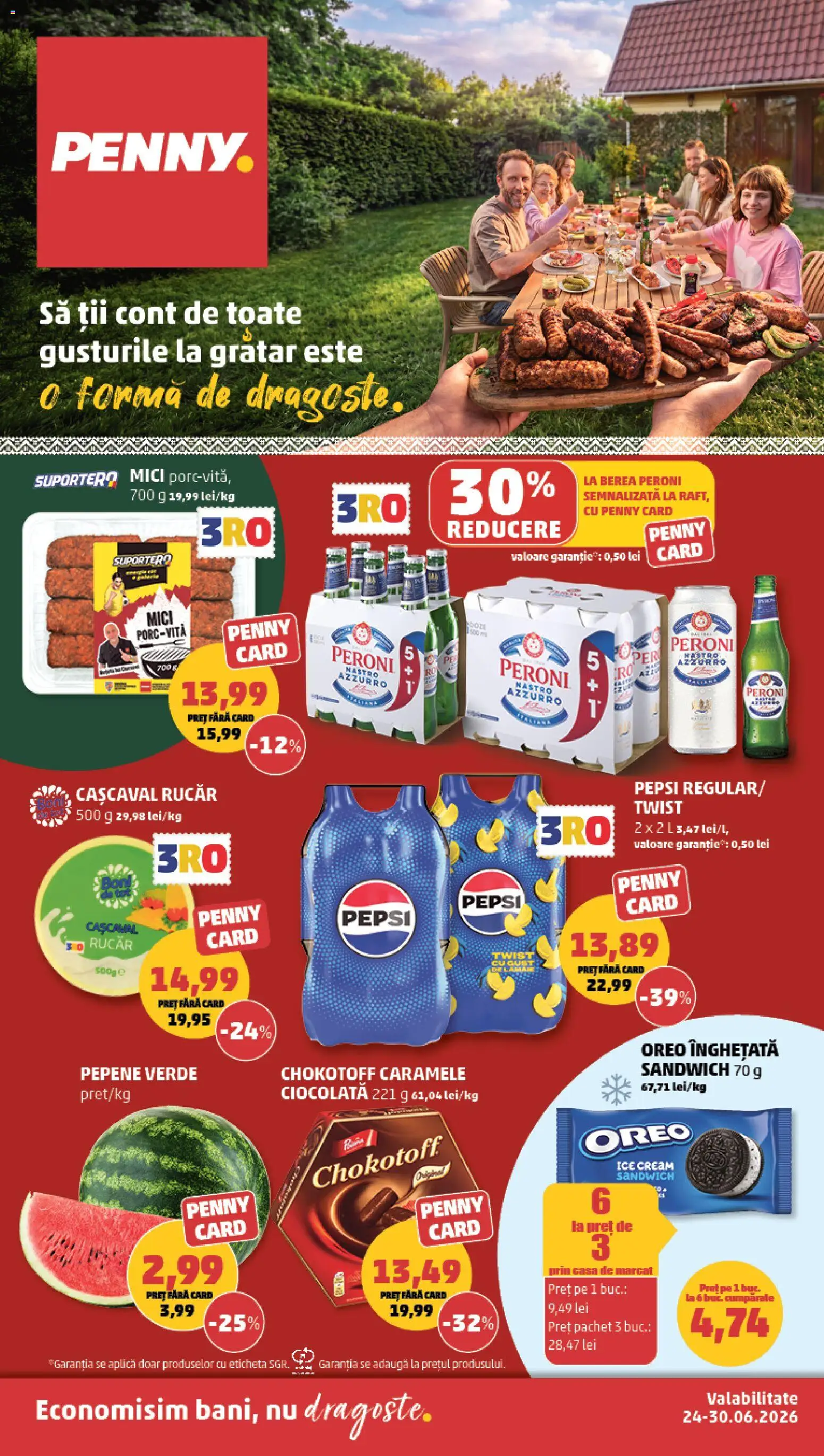 Noul catalog PENNY – valabil de la 24.06.2026 | Pagină: 1 | Produse: Grătar, Cașcaval, Mici, Ciocolată