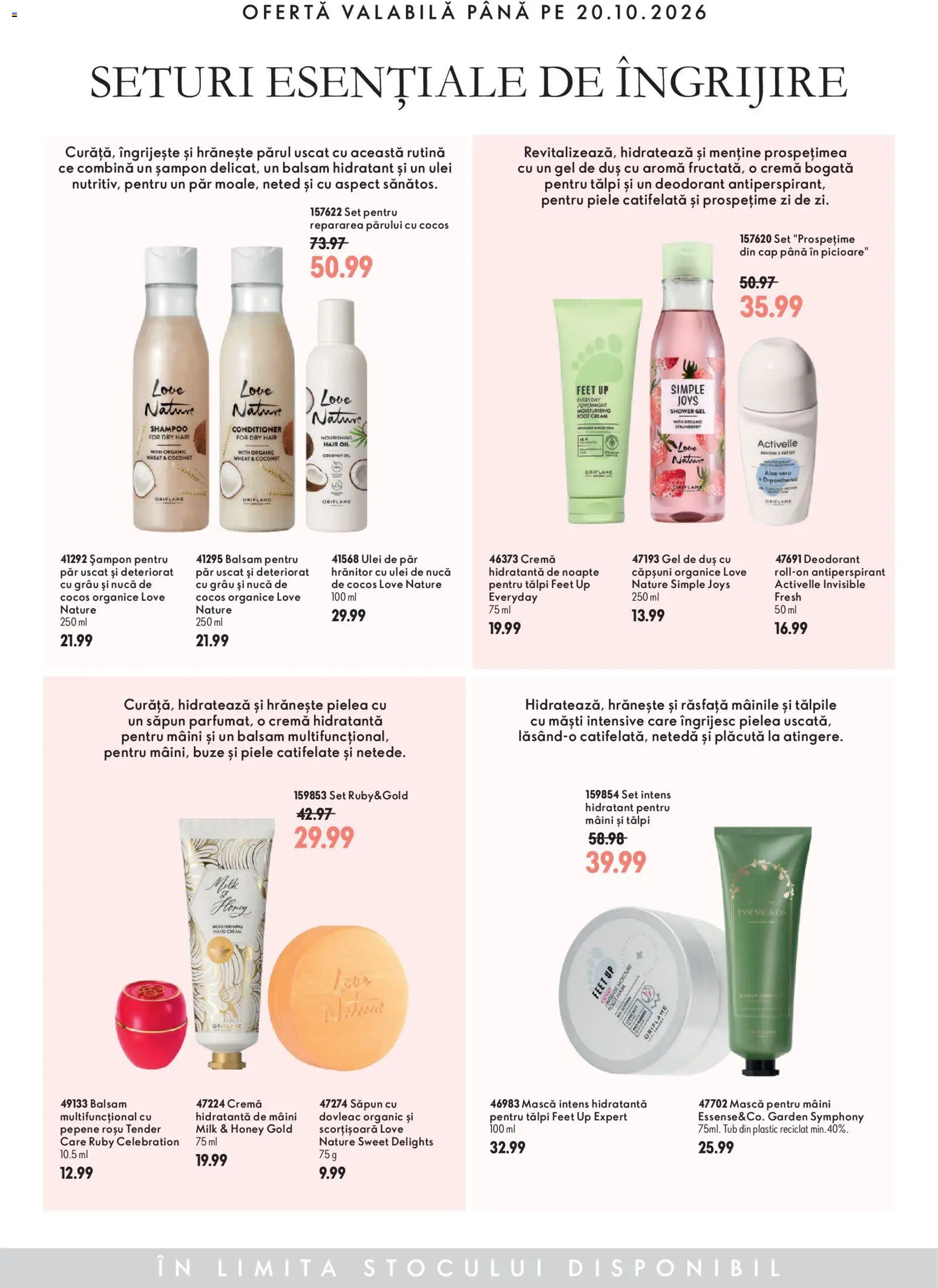 Noul catalog Oriflame – valabil de la 14.10.2026 | Pagină: 3 | Produse: Duș, Șampon, Ulei de păr, Ulei
