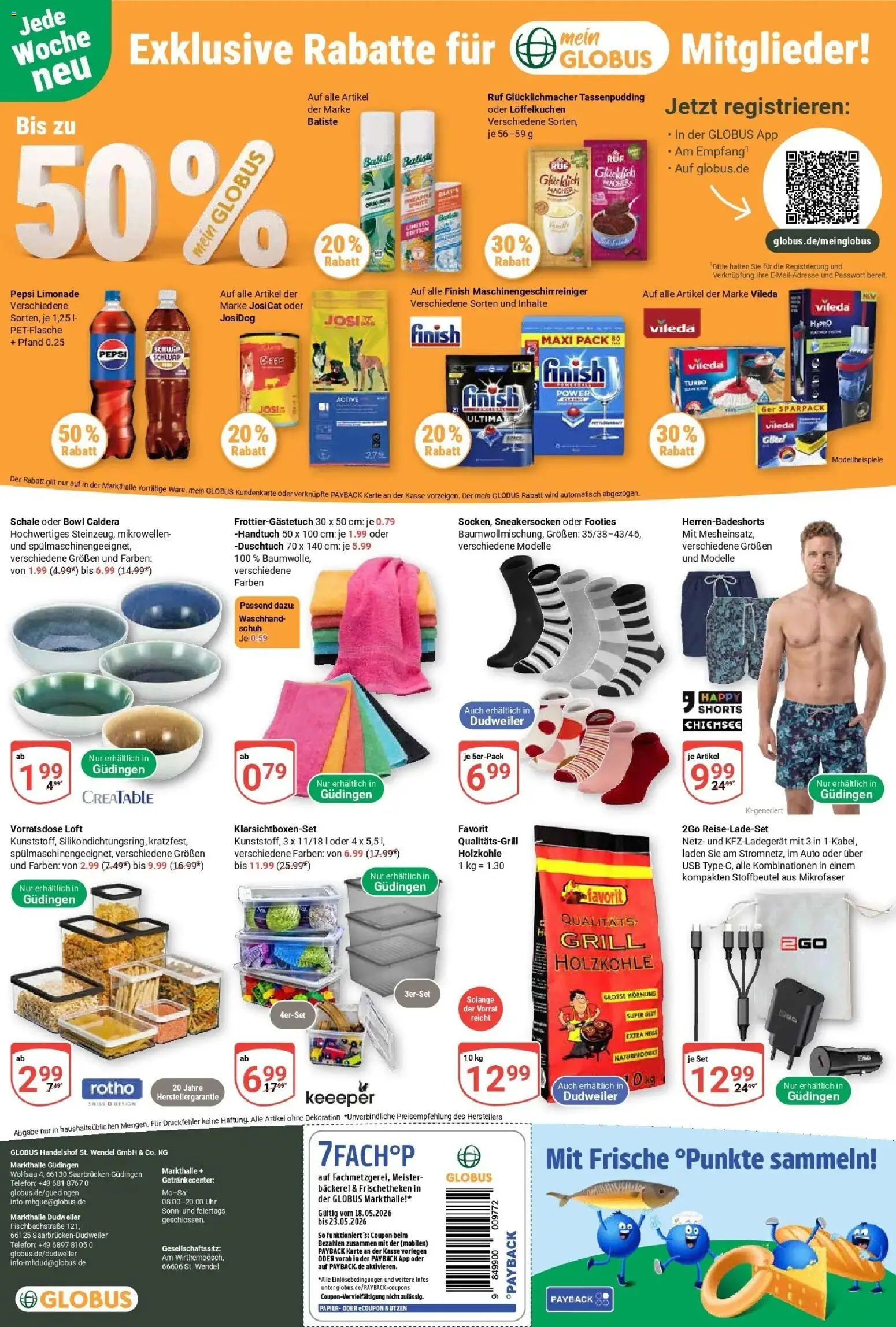Globus Prospekt Saarbrücken-Güdingen – gültig ab 17.05.2026 | Seite: 30 | Produkte: Grill, Limonade, Finish, Pepsi