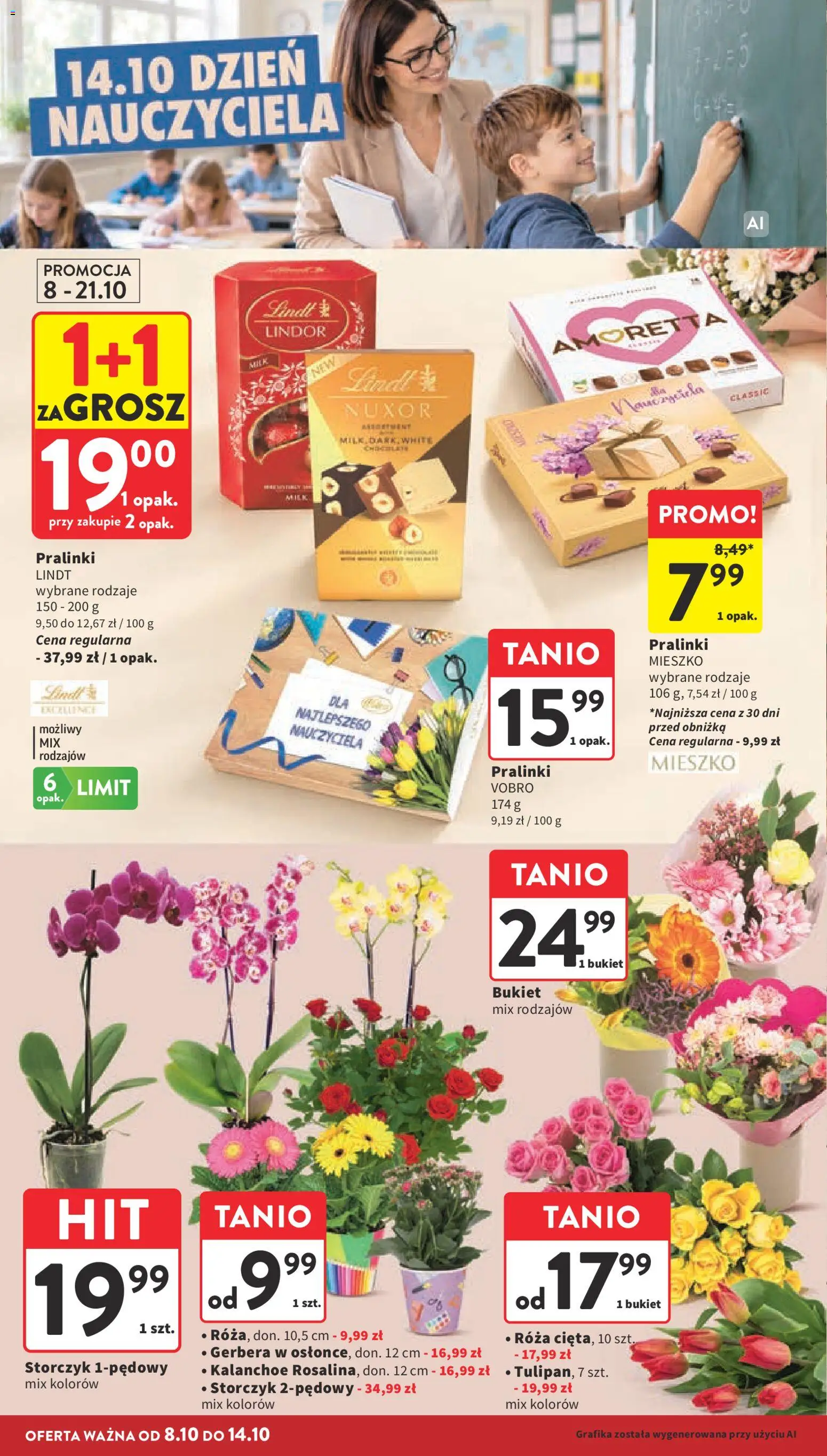 Intermarche gazetka od 08.10.2026 | Strona: 10 | Produkty: Lindt, Gerbera, Lindor, Storczyk