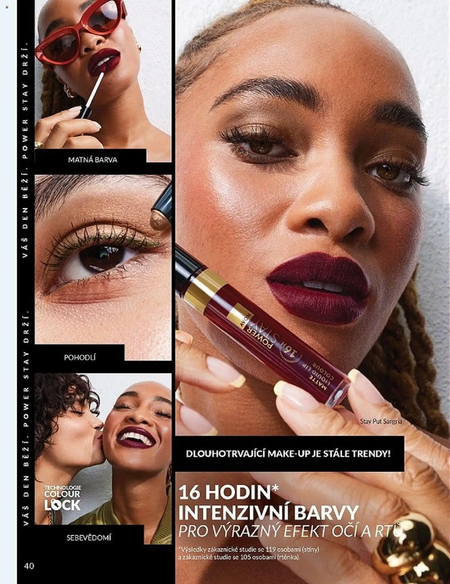 Avon Katalog 04/2026 od 01.04.2026 | Strana: 40 | Produkty: Makeup, Sangria, Barvy